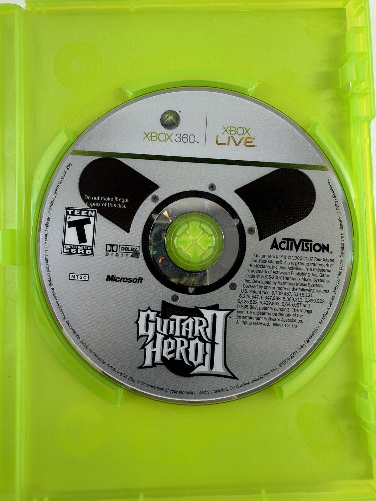 Guitar Hero II (Microsoft Xbox 360, 2007) Game Case Manual - Tested and Working