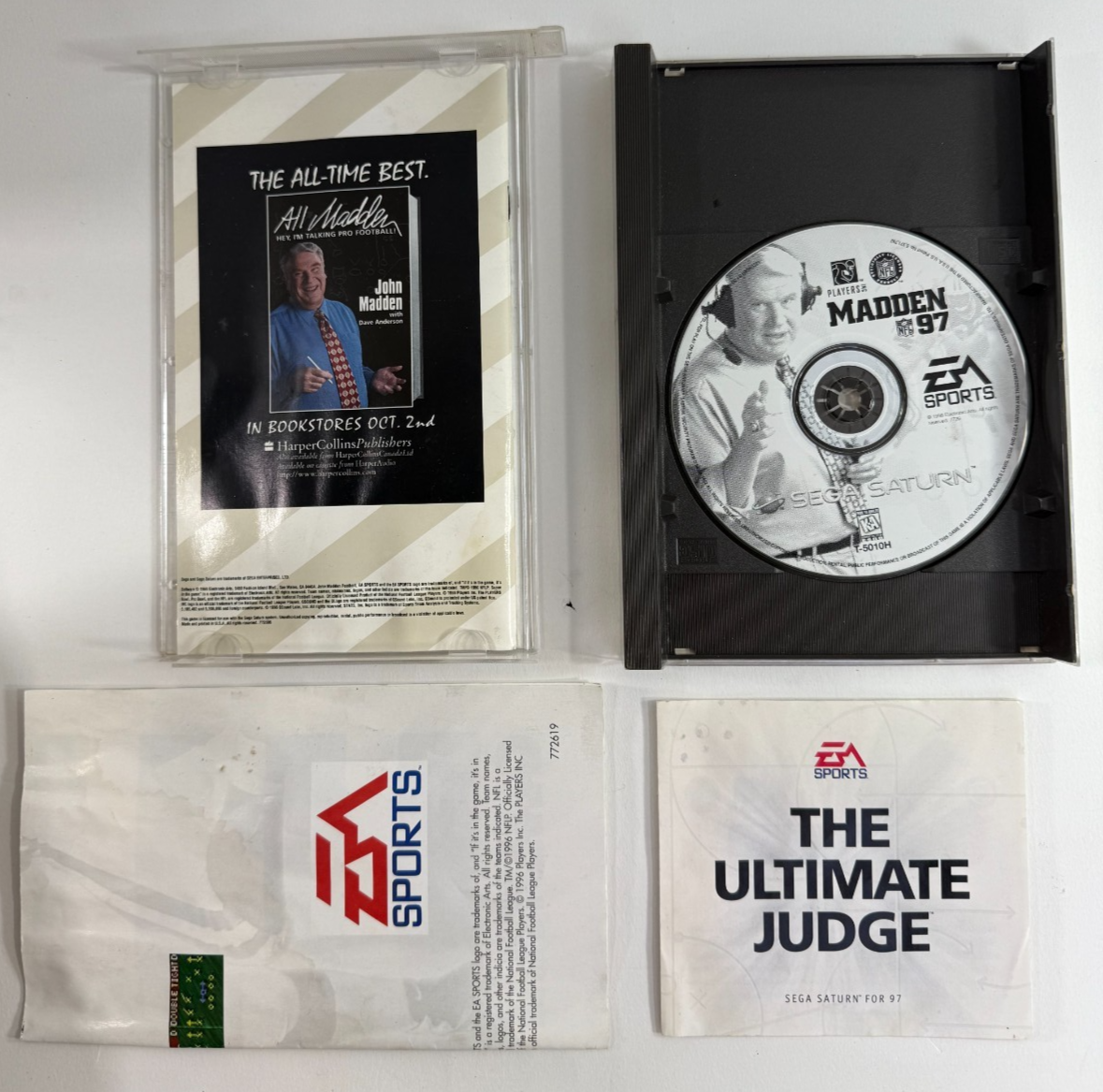 Madden NFL 97 (Sega Saturn, 1996) Game Case Manual Poster Insert - Tested