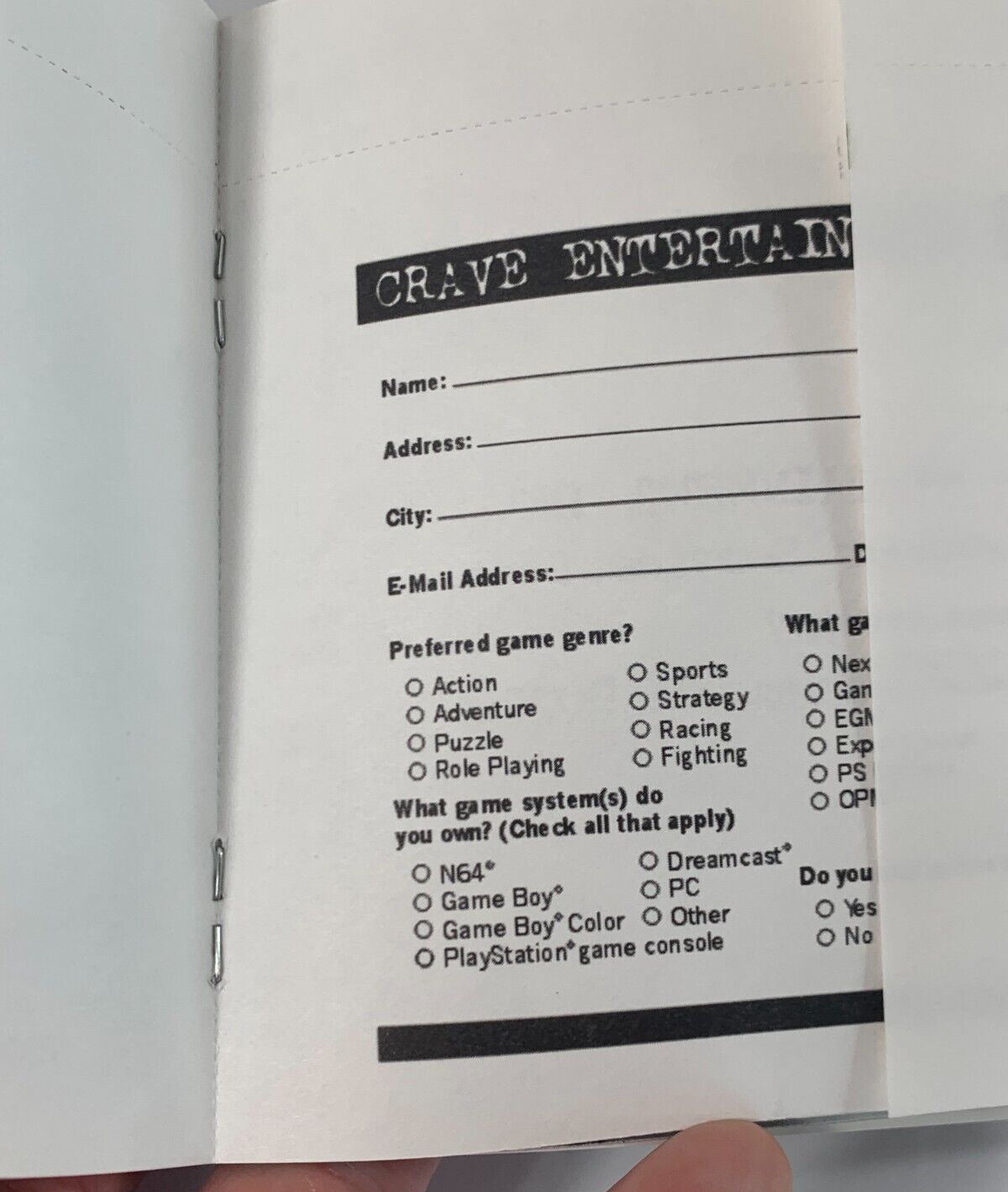 Ultimate Fighting Championship (Dreamcast, 2000) Game Case Manual Registration