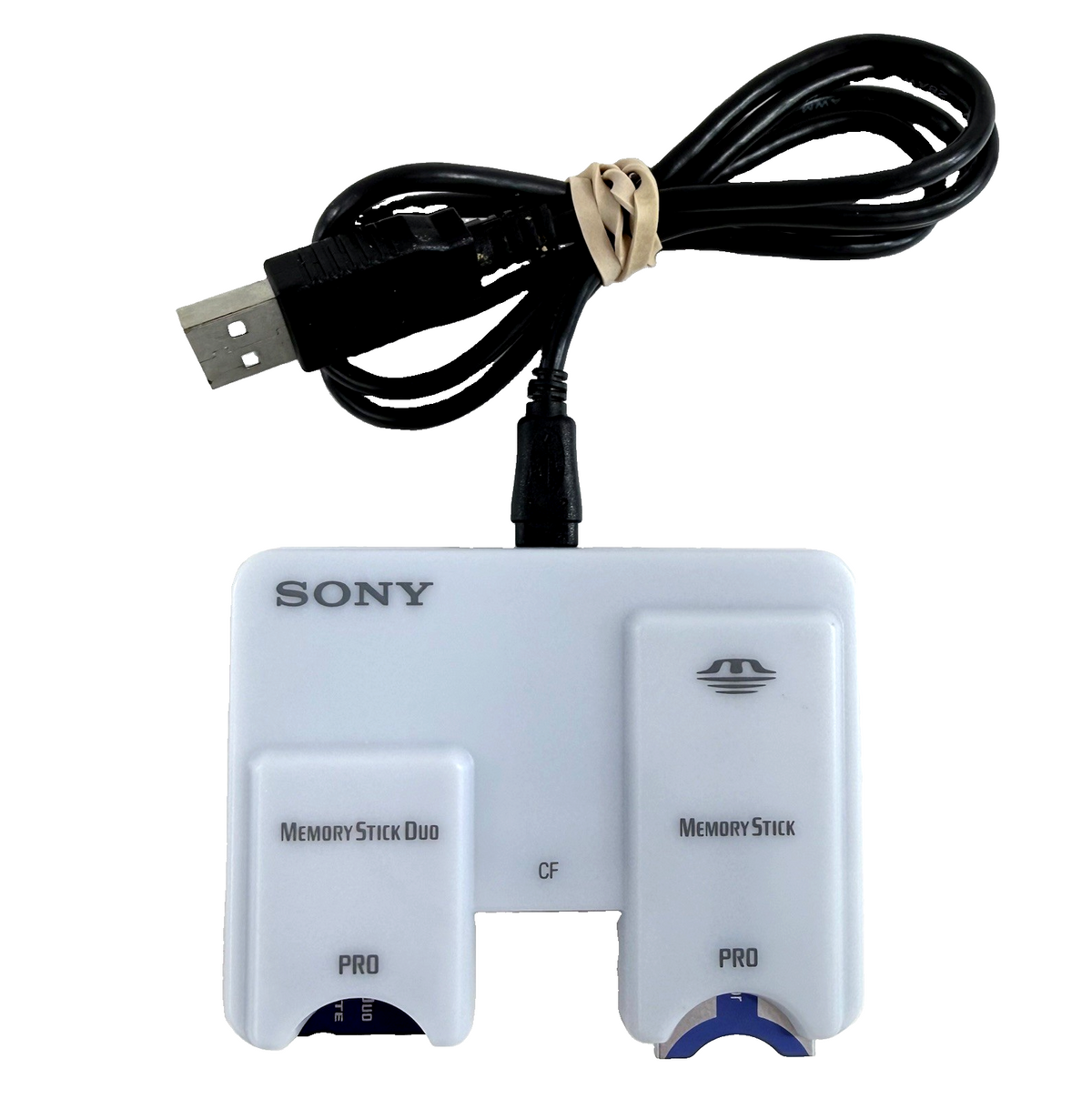 Sony Multi Slot USB Reader/Writer MSAC-USM1 with Memory Card + Adapter - Tested