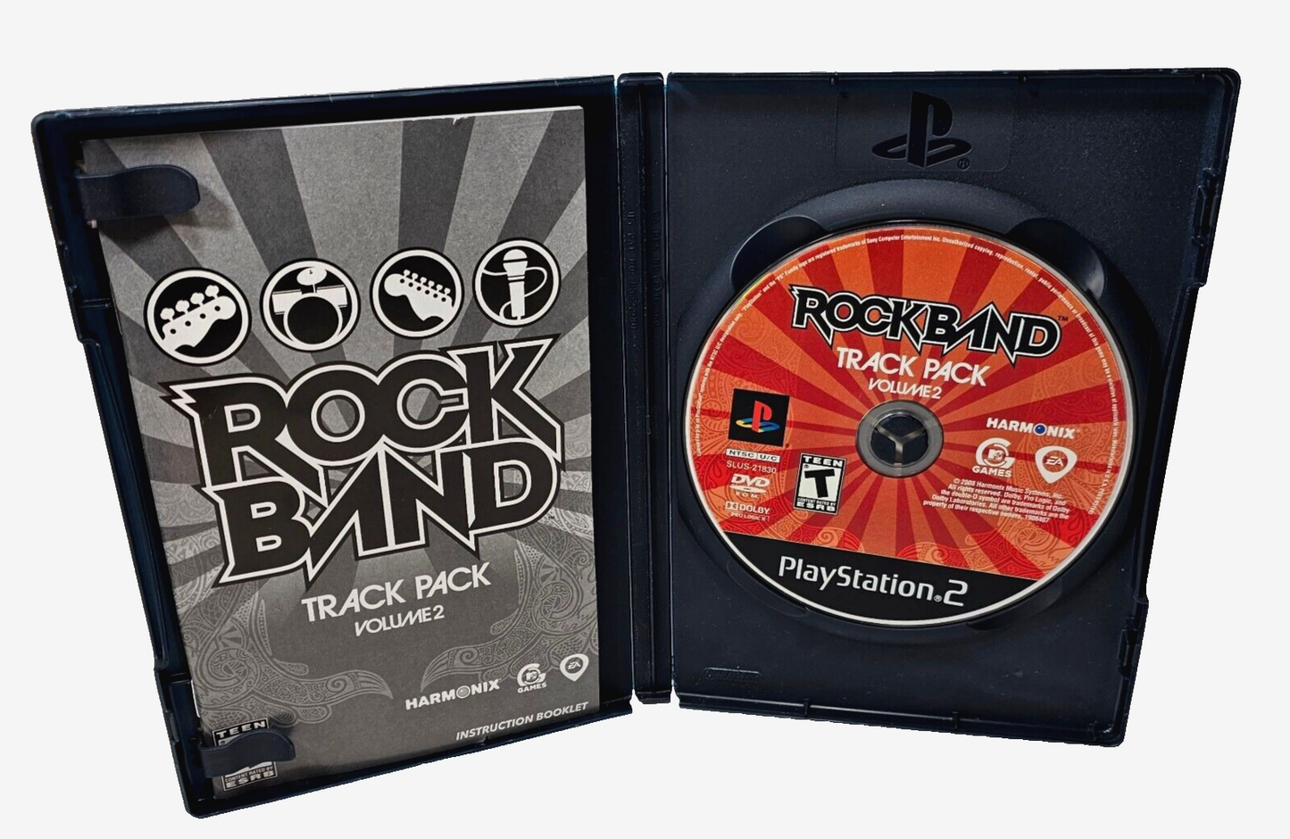 Rock Band Track Pack Vol. 2  (Playstation 2, 2008) Game case Manual