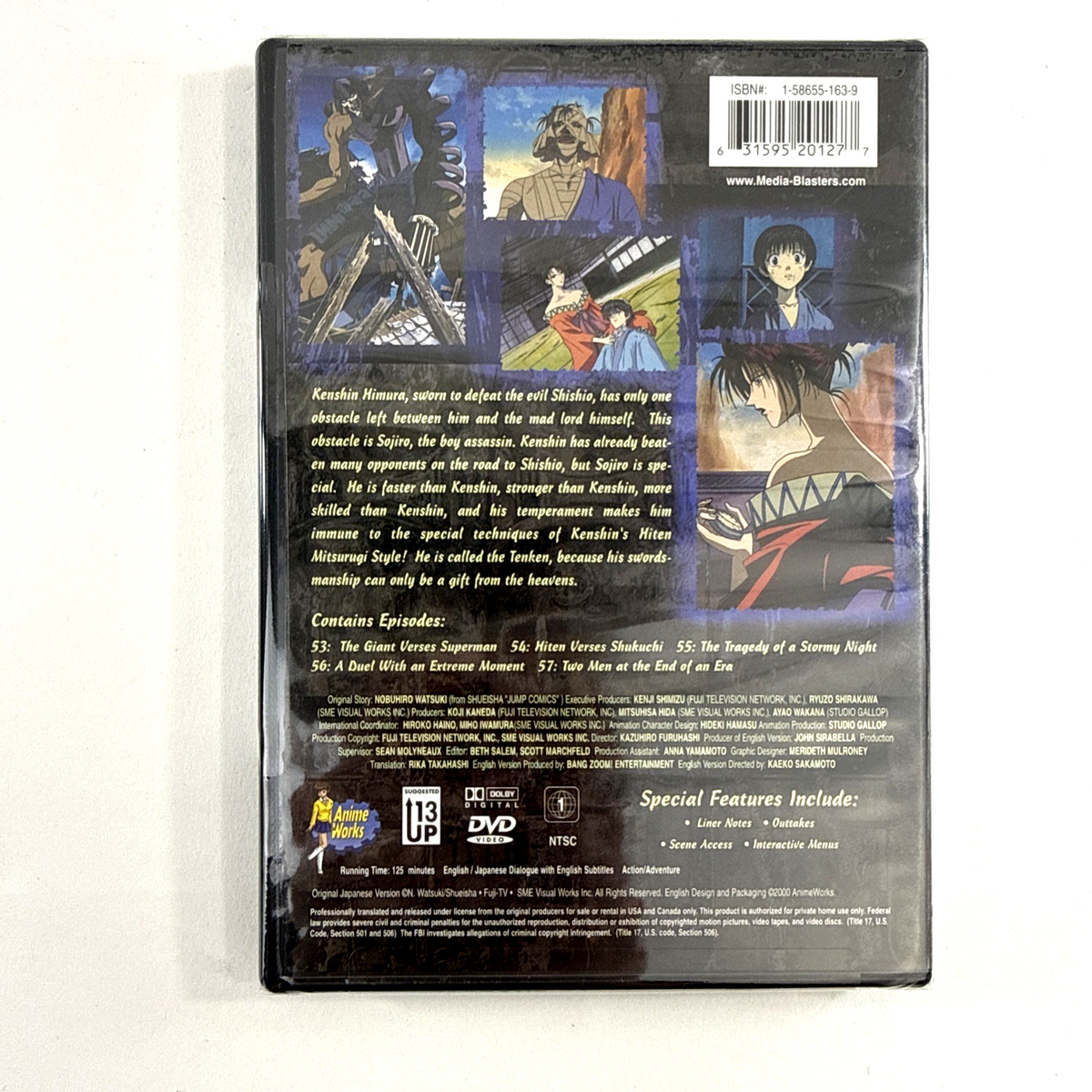 Rurouni Kenshin - Vol. 13 14 15 (DVD, 2001) Anime Works - New, Factory Sealed
