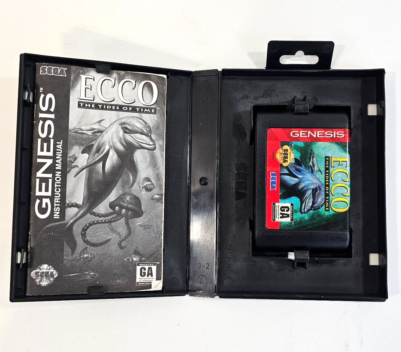 Ecco: The Tides of Time (Sega Genesis, 1994) Game Case Manual - Tested