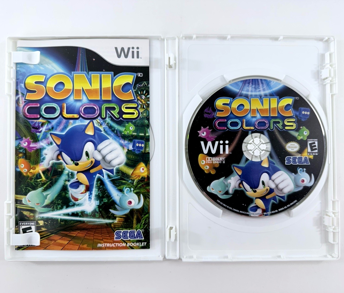 Sonic Colors (Nintendo Wii, 2010) Game, Case, Manual - Tested and Working