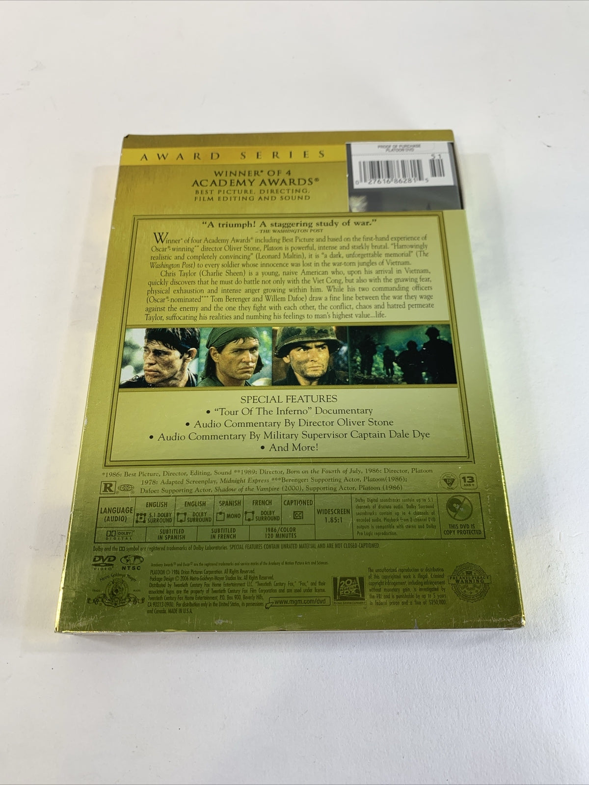 Platoon (DVD, 2009, Special Edition) New, Sealed with Slipcover