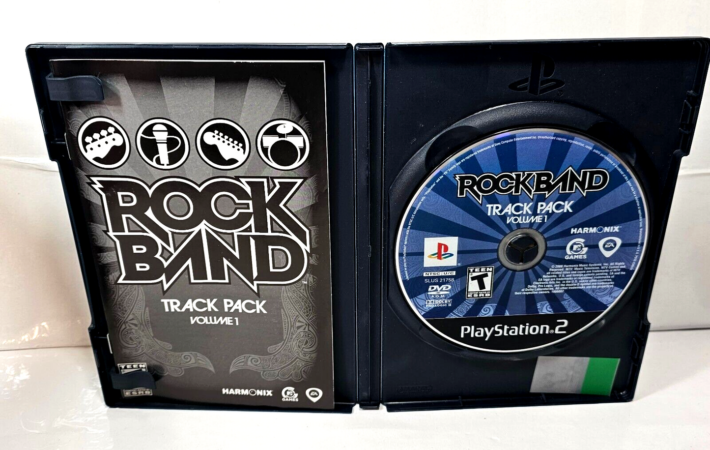 Rock Band: Track Pack Vol. 1  (PlayStation 2, 2008) Game Case Manual CIB
