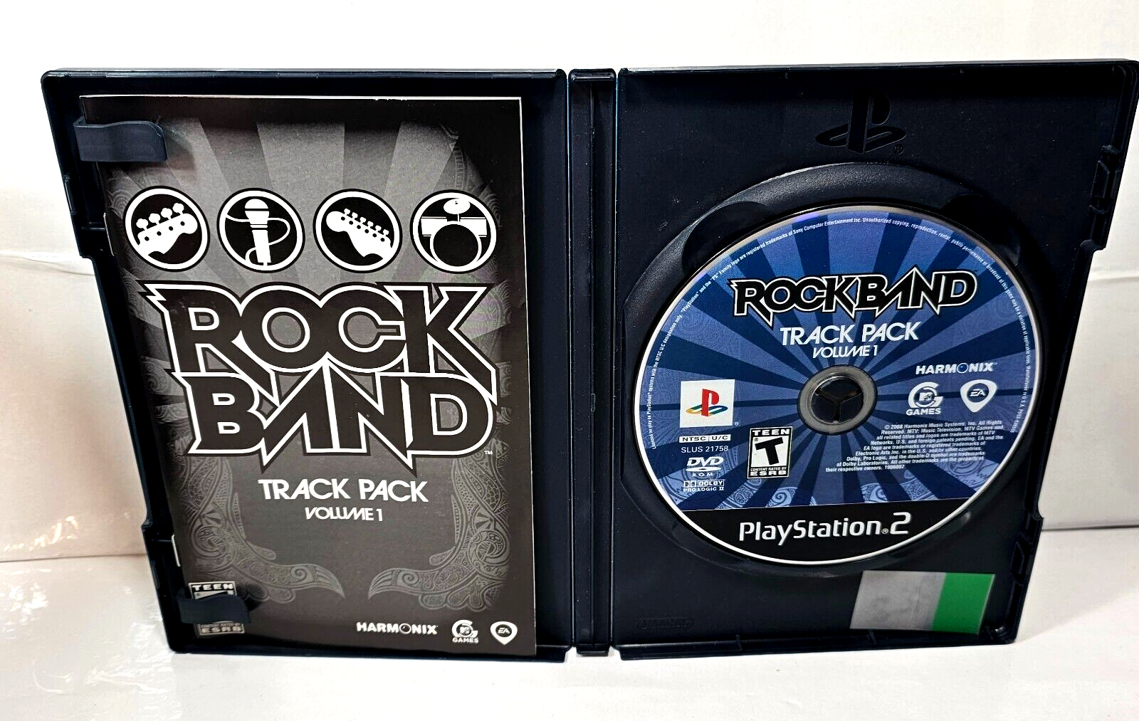 Rock Band: Track Pack Vol. 1  (PlayStation 2, 2008) Game Case Manual CIB