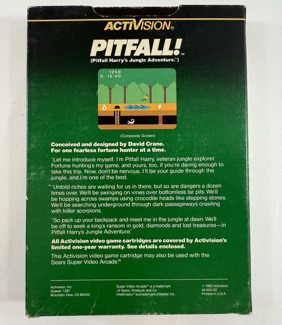 Pitfall (Intellivision, 1982) Game Box Manual Overlays - Tested And Working