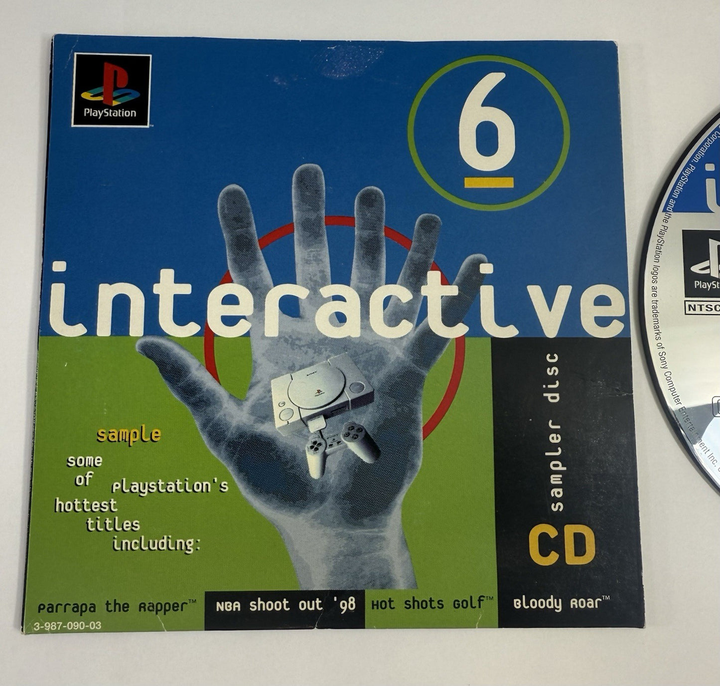Interactive CD Sampler Disc 6 (PlayStation 1, 1998) Disc and Sleeve - Tested