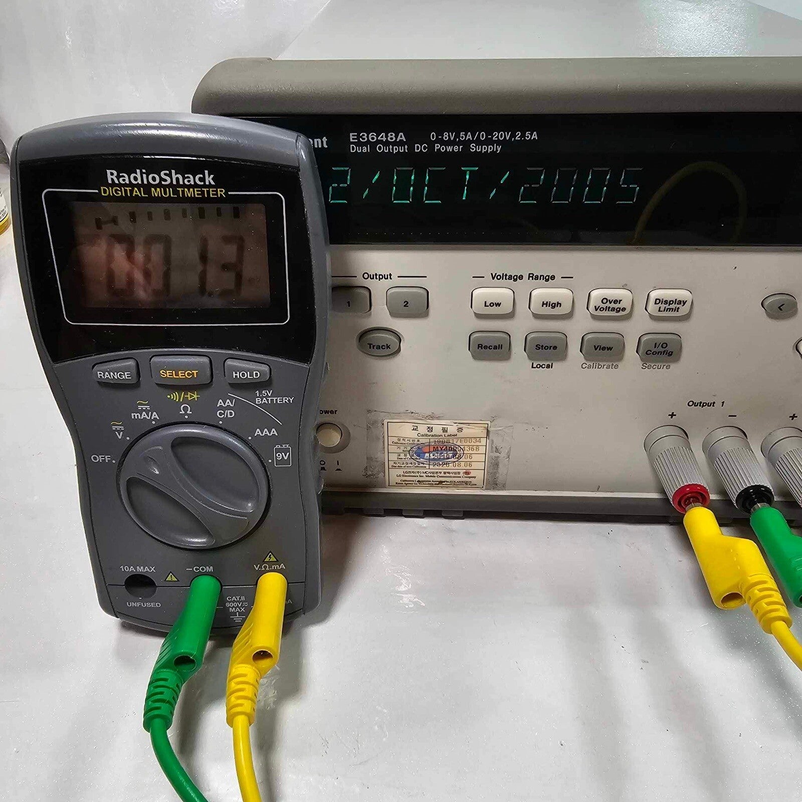 Agilent E3648A Dual Output DC Power Supply 0-8V,5A/0-20V,2.5A - Tested - 4368