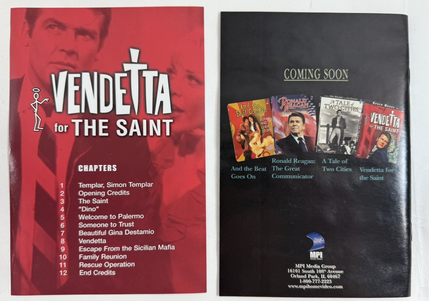 Vendetta for the Saint (DVD, 2004) Roger Moore Film - Tested and Working