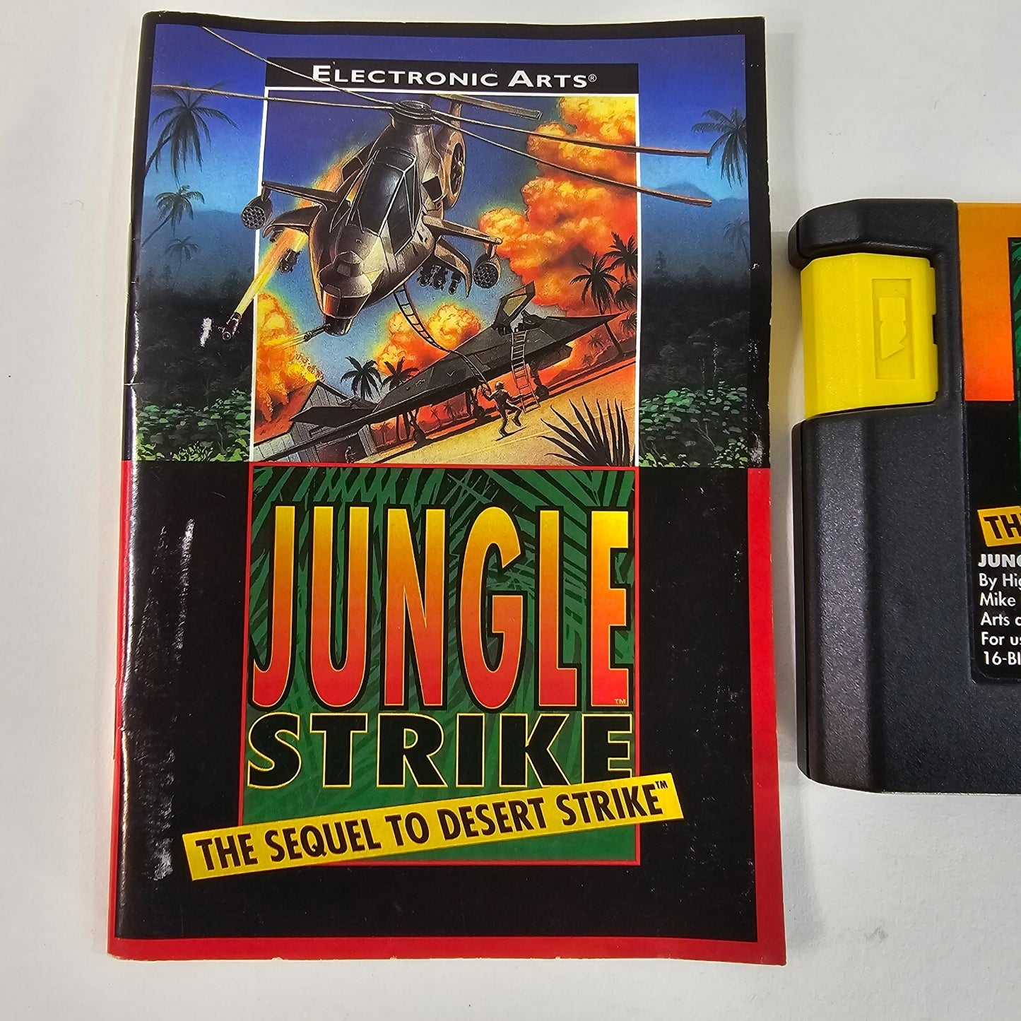 Jungle Strike: The Sequel to Desert Strike (Sega Genesis, 1993) Game and Manual