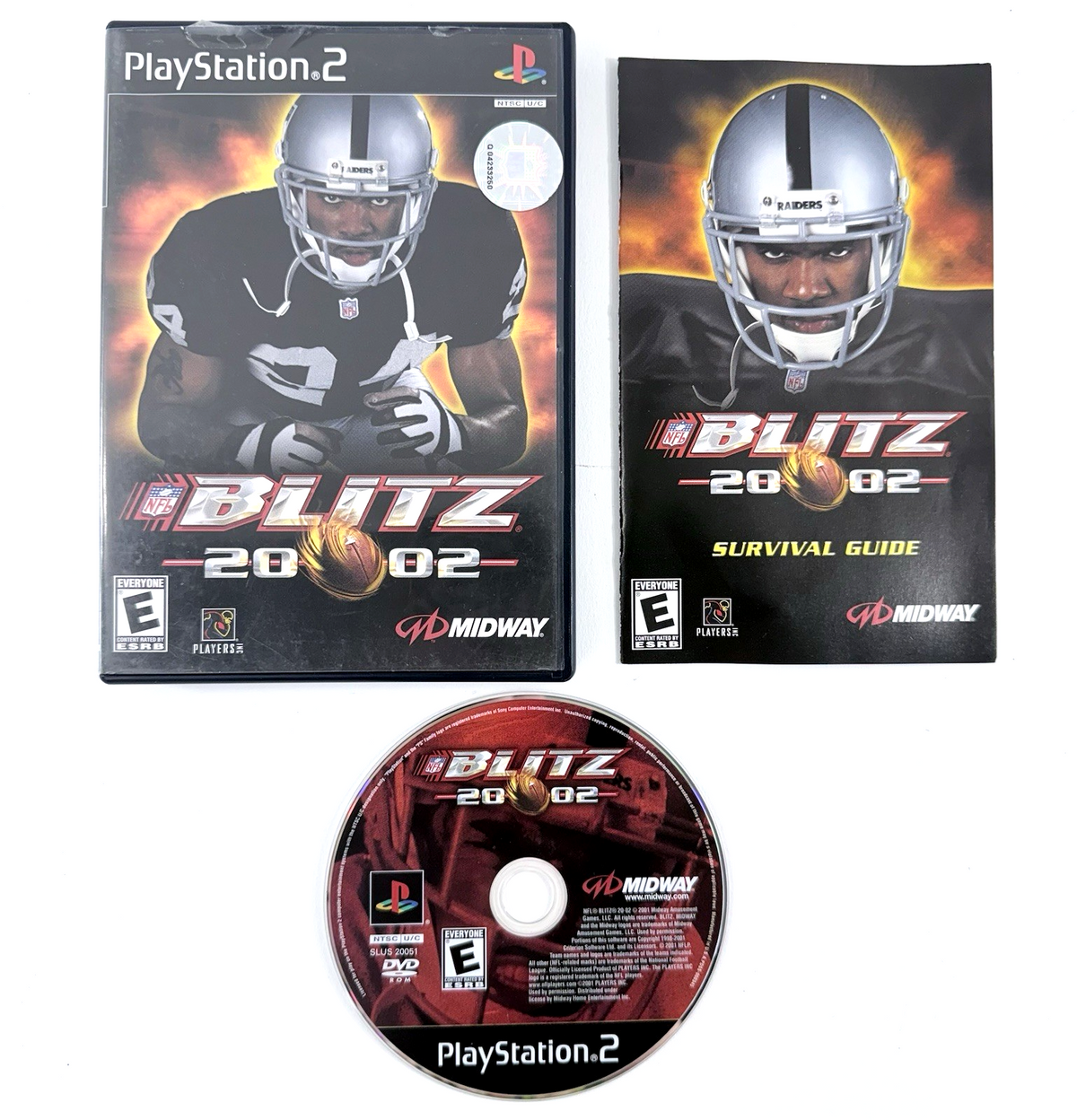 NFL Blitz 2002 (PlayStation 2, 2001) Game Case Manual Registration Card - Tested