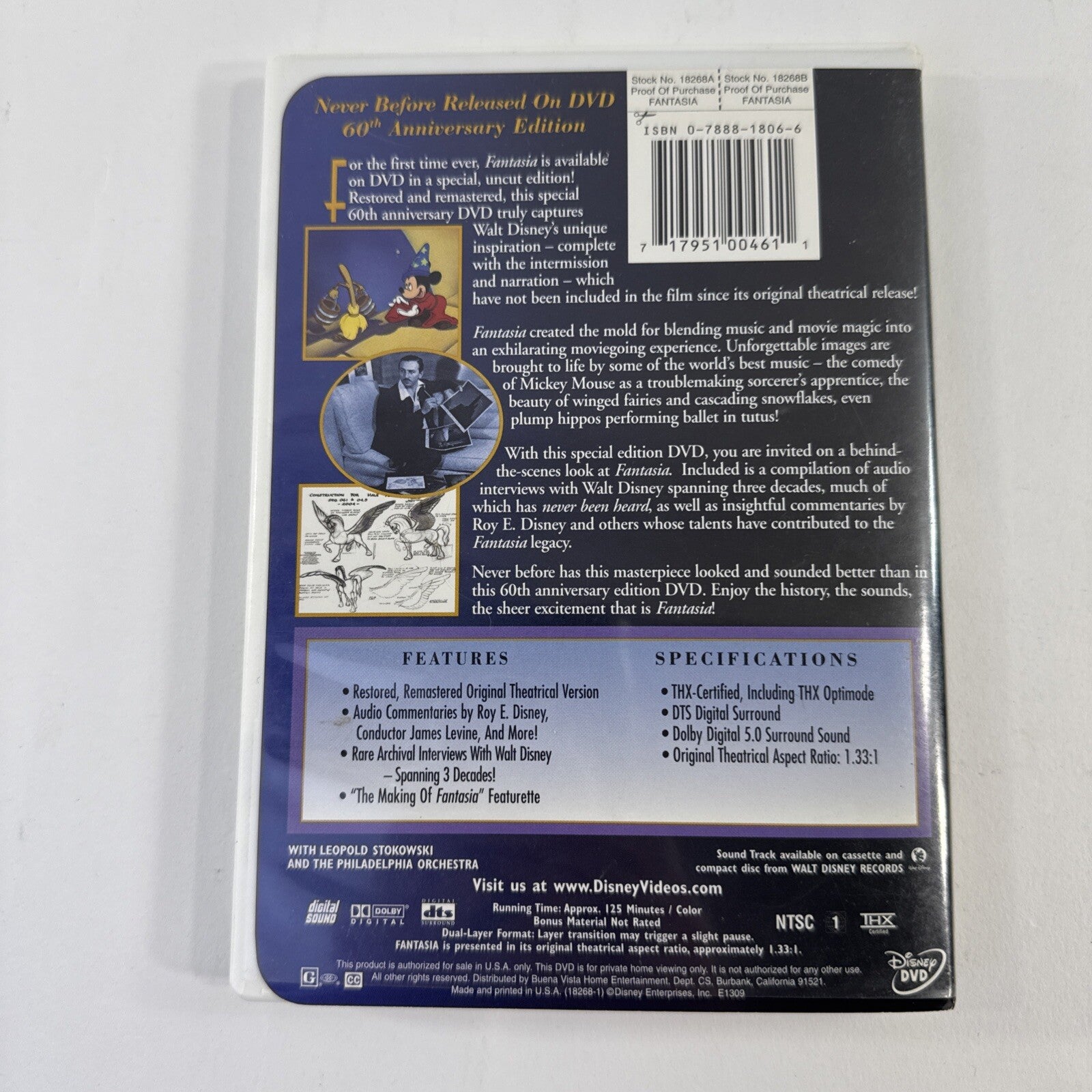 Fantasia Anthology (DVD, 2000, 3-Disc Set) Tested And Working