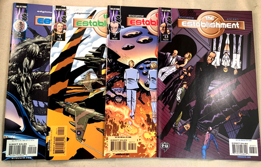 The Establishment #2, 4, 7, 13 2002 Wildstorm Comic bundle - Charlie Adlard