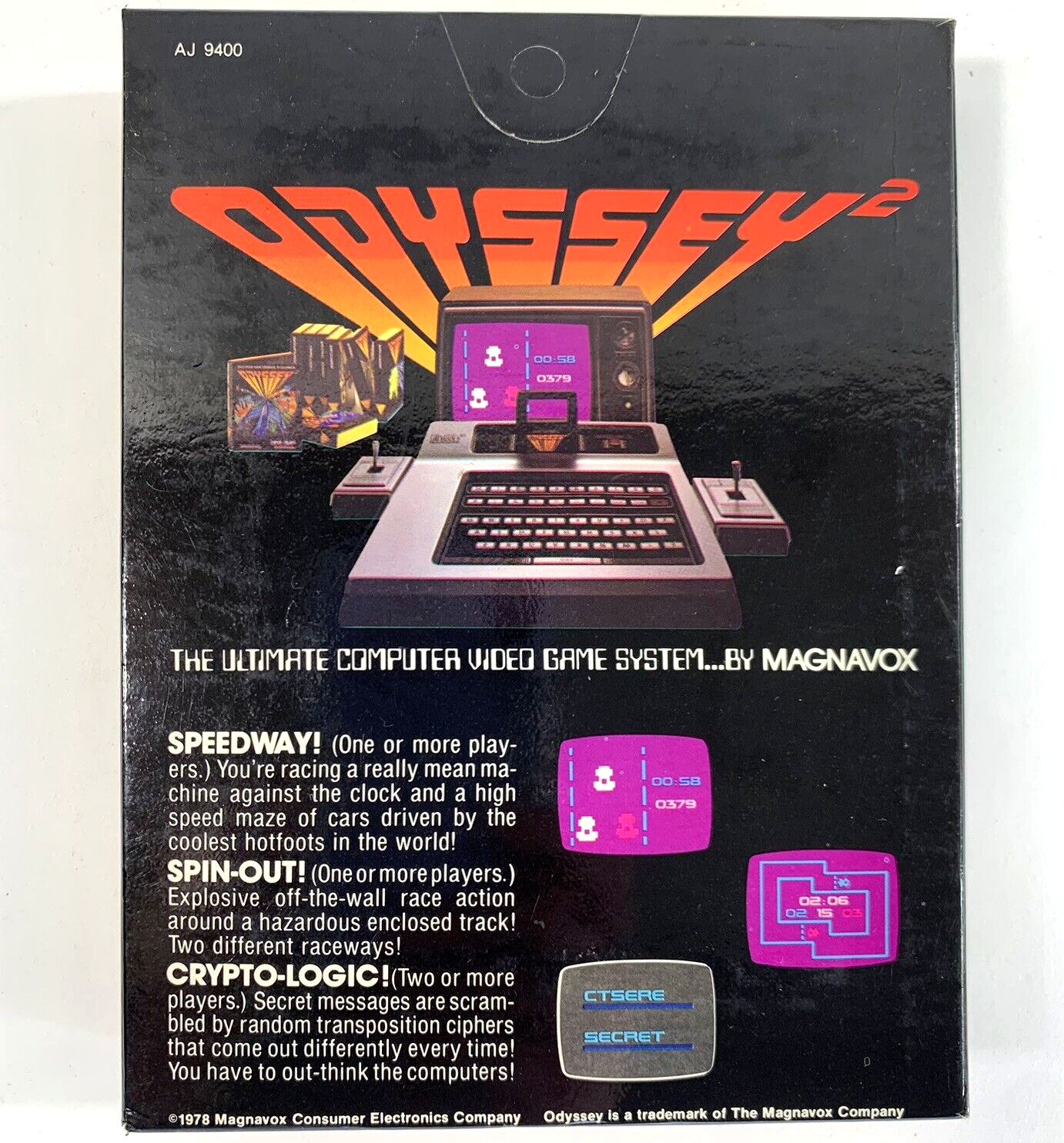 Speedway! Spin-out! Crypto-logic! (Magnavox Odyssey 2, 1978) Game Box Manual