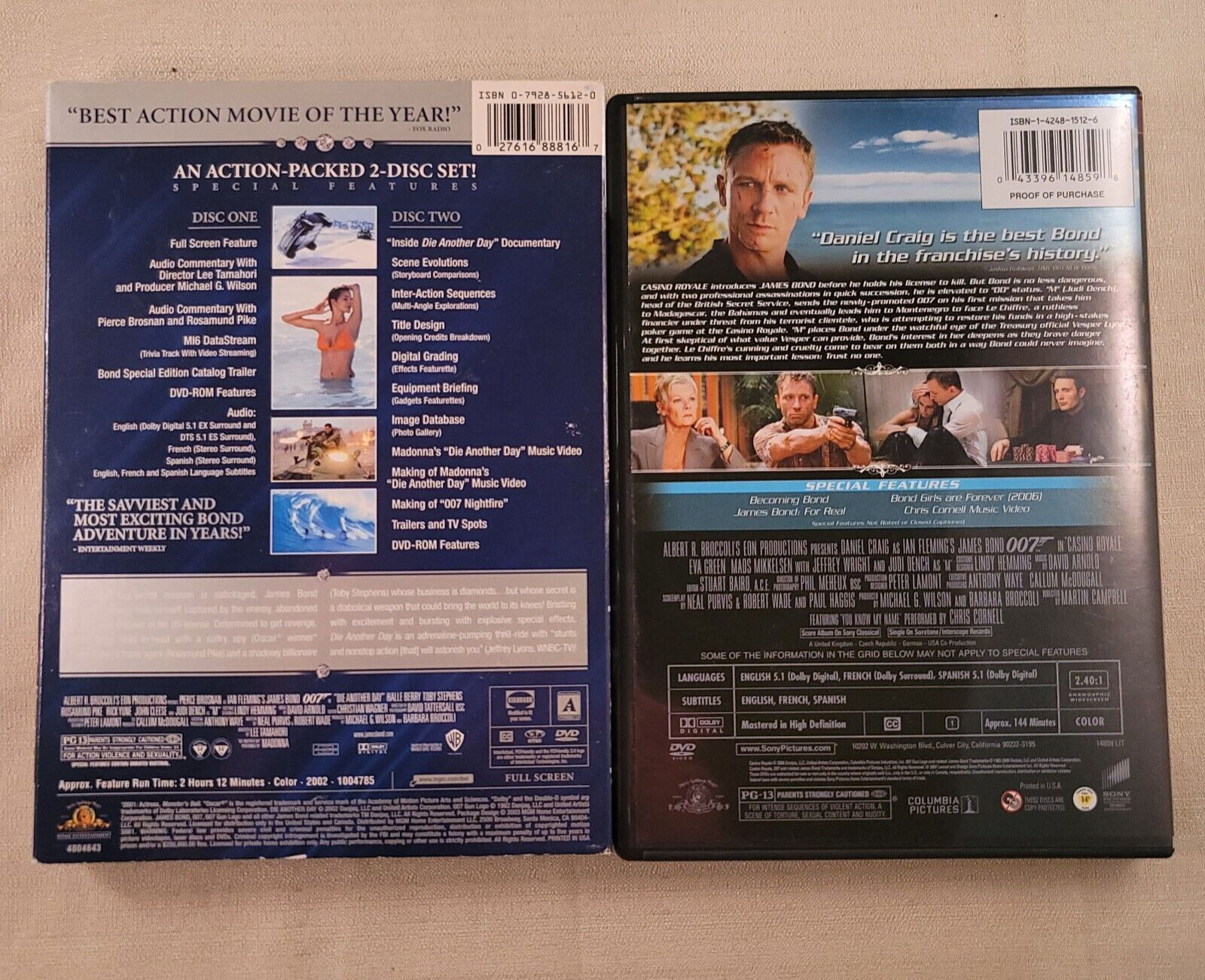 Casino Royale (Two-Disc Widescreen Edition DVD) and Die Another Day 007 Lot