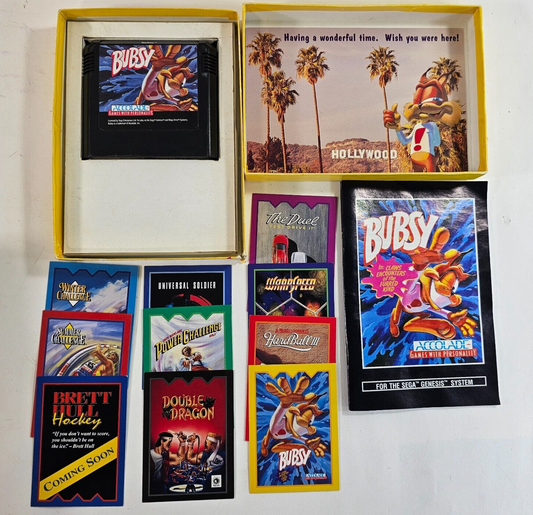 Bubsy (Sega Genesis, 1994) Game Box Manual Cards - Tested and Working