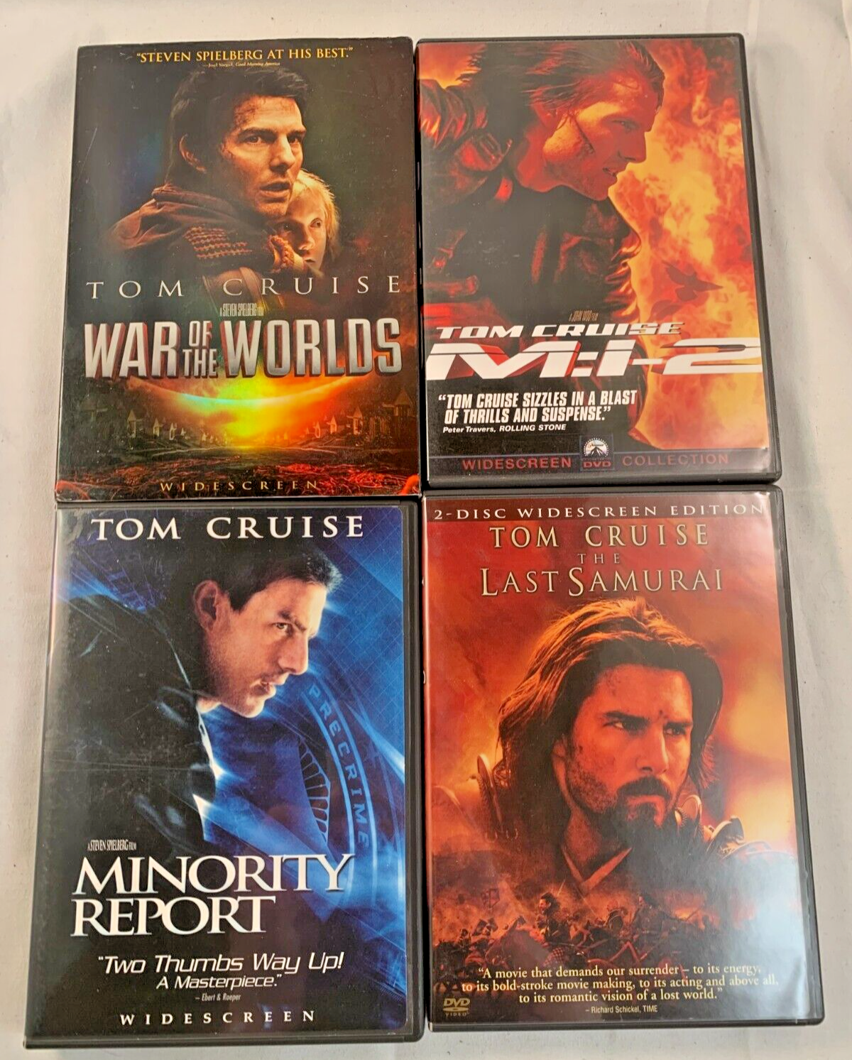 War of the Worlds (DVD bundle) Minority Report/MI:2/The Last Samurai Tom Cruise