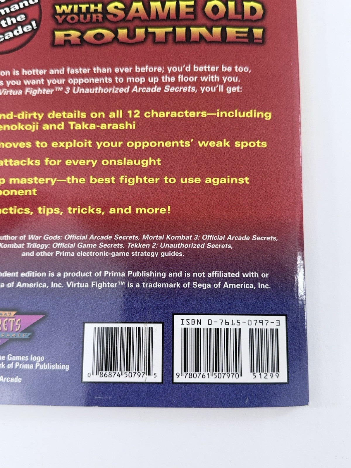 Prima's Virtua Fighter 3: Unauthorized Arcade Secrets (Paperback, 1997)