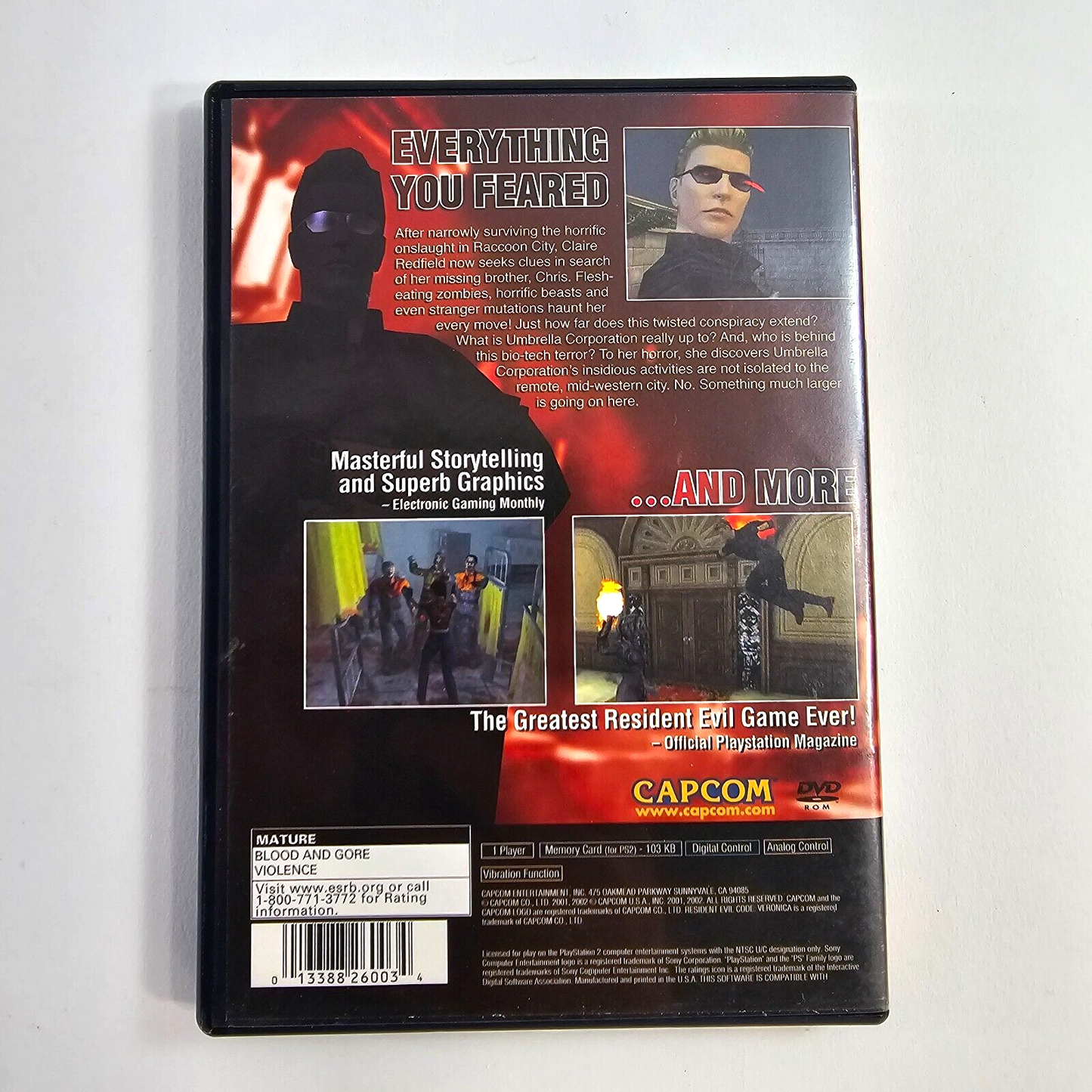 Resident Evil Code: Veronica X (PlayStation 2, 2001) Game Case Manual - Tested