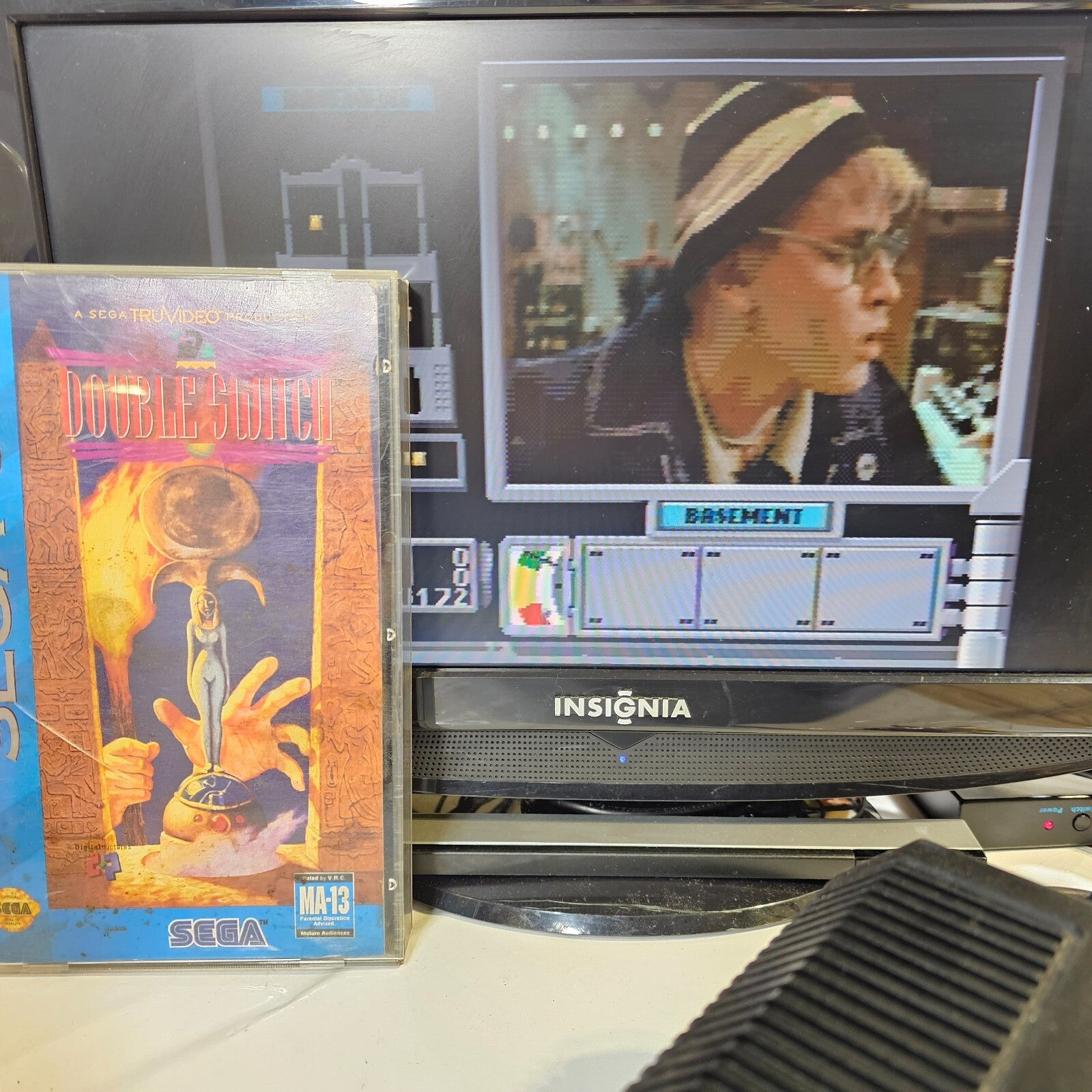 Double Switch (Sega CD 1993) Game Case Manual Registration Card CIB  Corey Haim