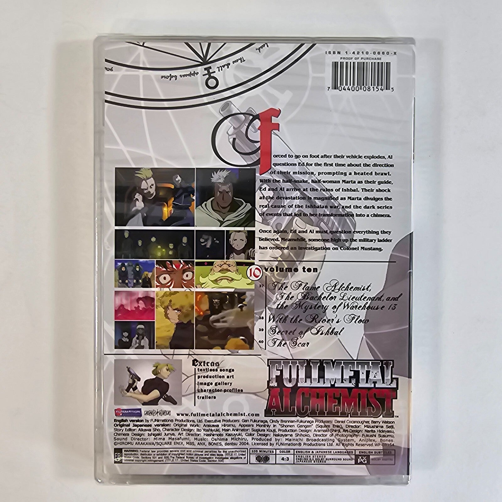 Fullmetal Alchemist - Vol. 10: Journey to Ishbal (DVD, 2006) NEW