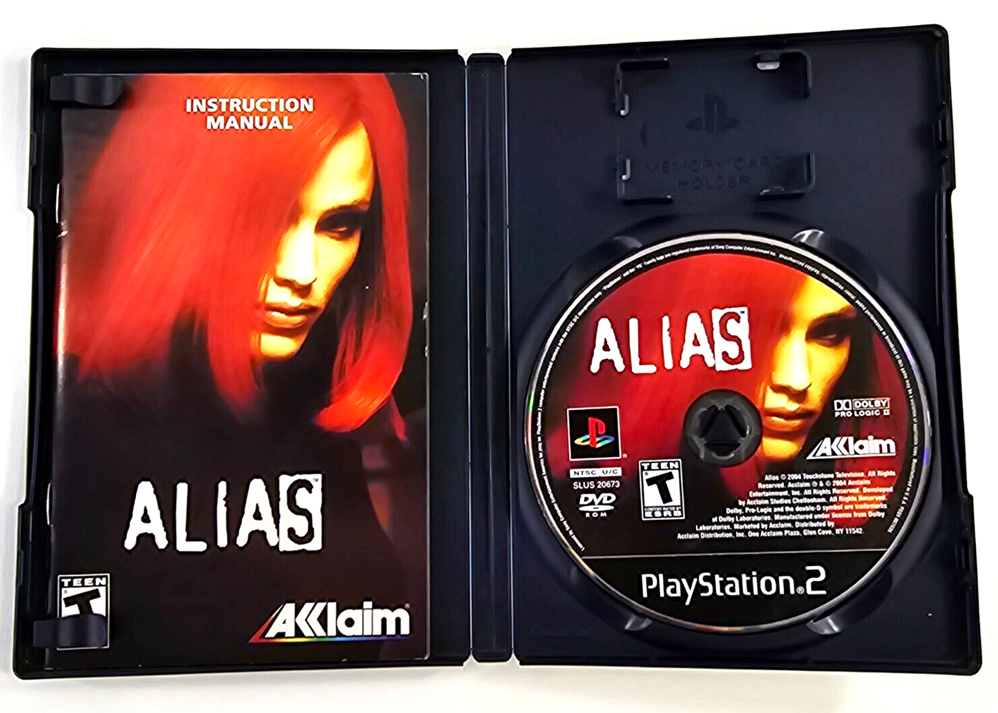 Alias (Sony PlayStation 2, 2004) Game Case Manual Registration - Tested