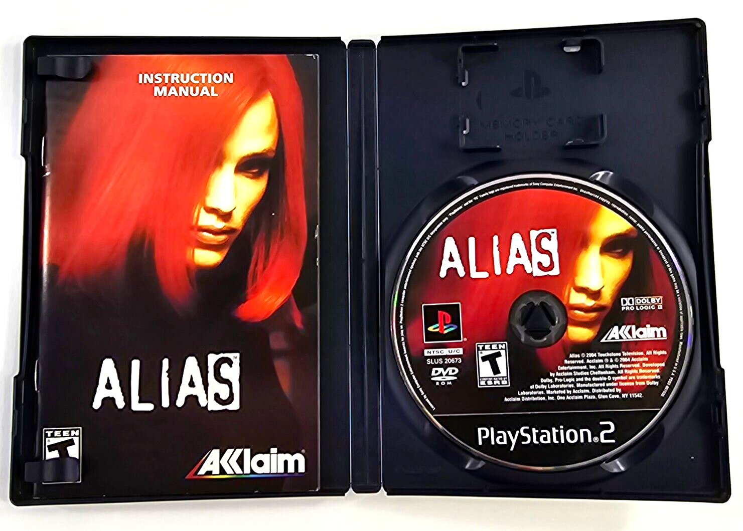 Alias (Sony PlayStation 2, 2004) Game Case Manual Registration - Tested