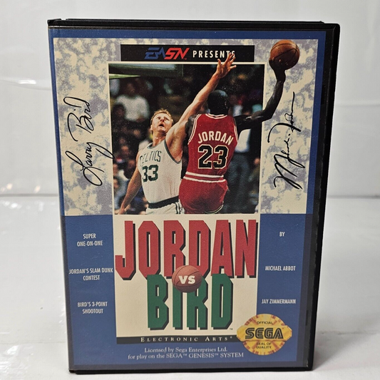 Jordan vs Bird: Super One-ON-One (Sega Genesis, 1992) Game Case Manual