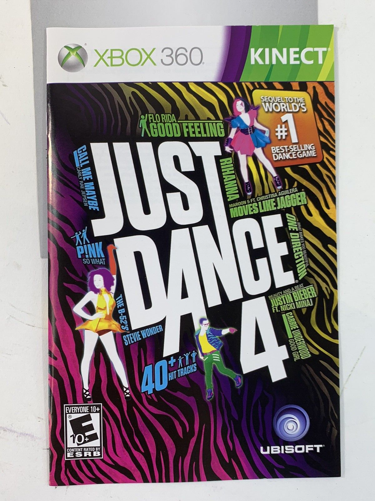 Just Dance 4 (Microsoft Xbox 360, 2012) Game Case Manual Insert - Tested