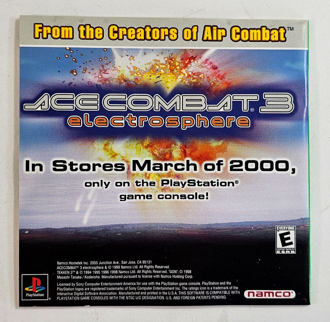 Tekken 3 (Sony PlayStation 1, 1998) Game Case Manual Registration - Tested