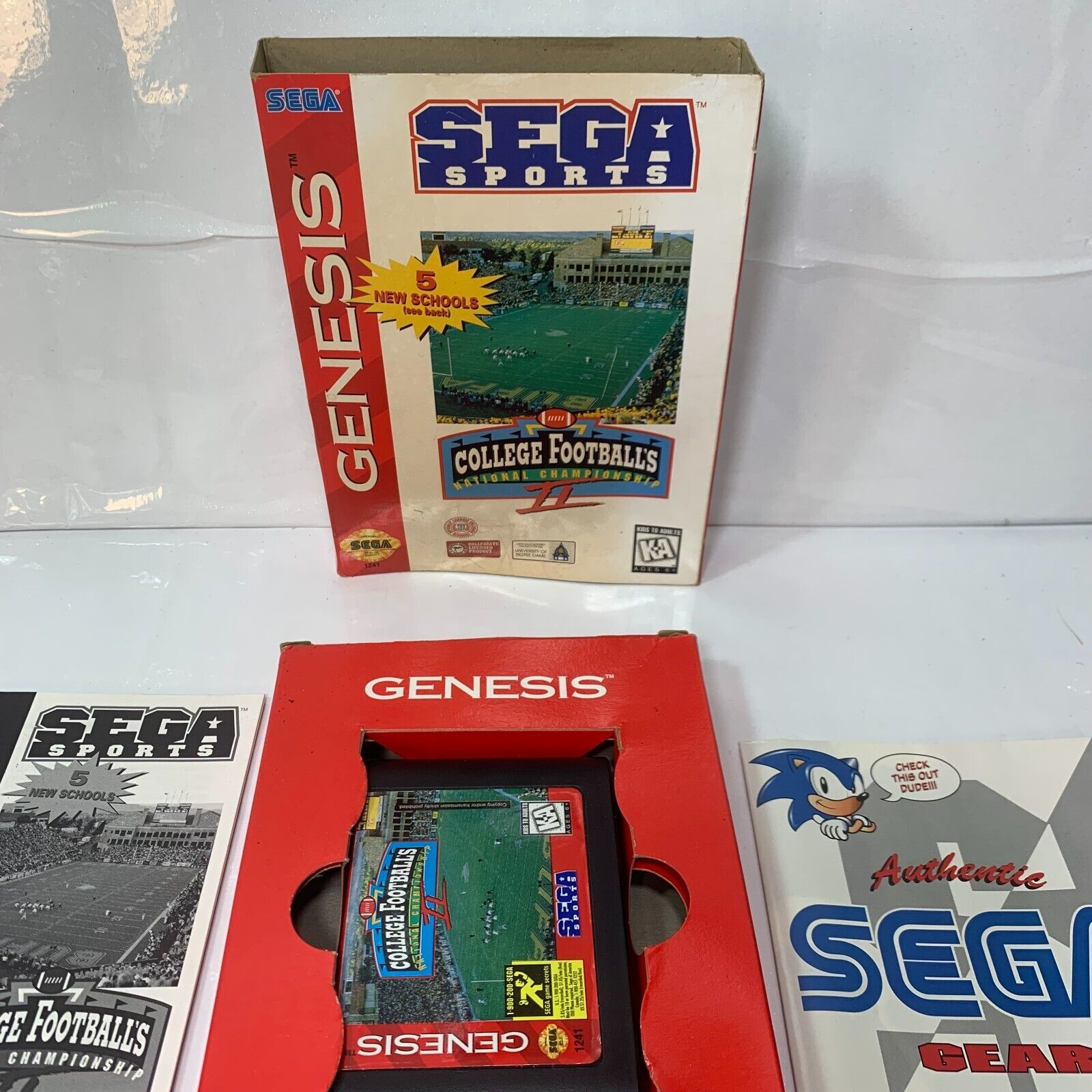 College Football National Championship 2 (Genesis, 1995) Game Box Manual Insert