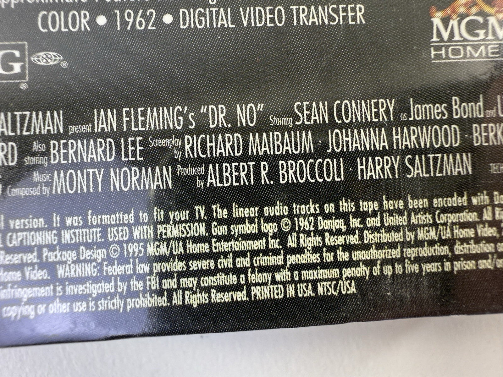 Dr. No (VHS, 1995) New, Factory, Sealed - Sean Connery 007 James Bond Film