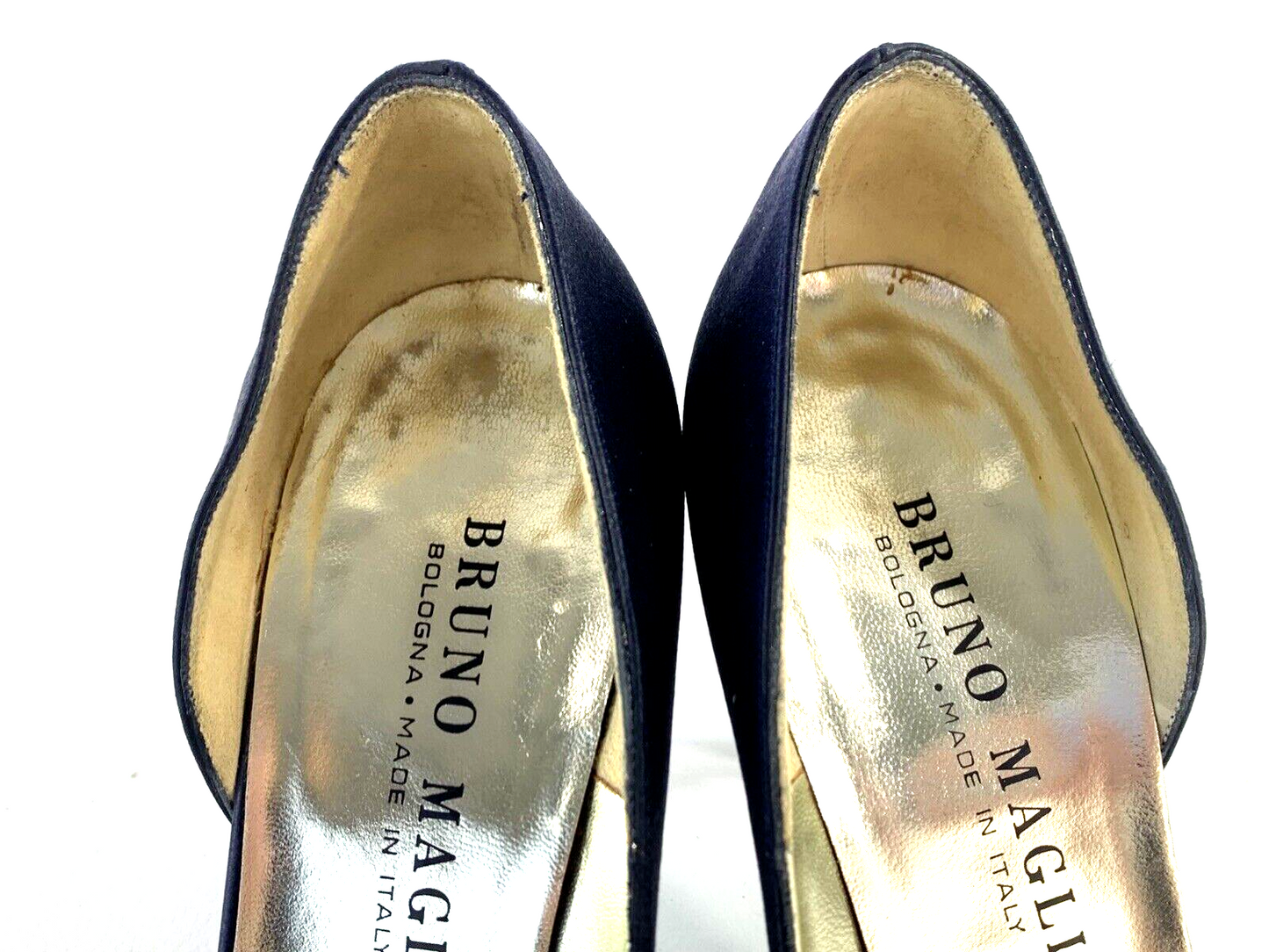 Bruno Magli Womens Navy Blue Leather Heels Pumps Shoes Size 7AAA