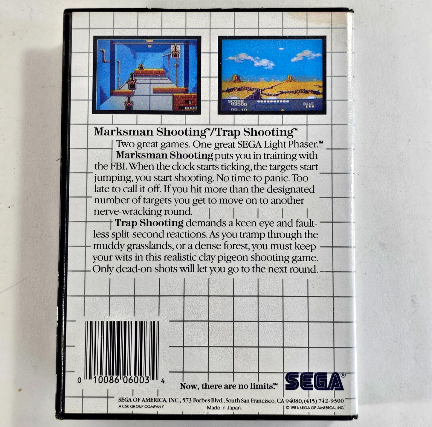 Marksman Shooting/Trap Shooting (Sega Master System, 1987) Game & Case - Tested