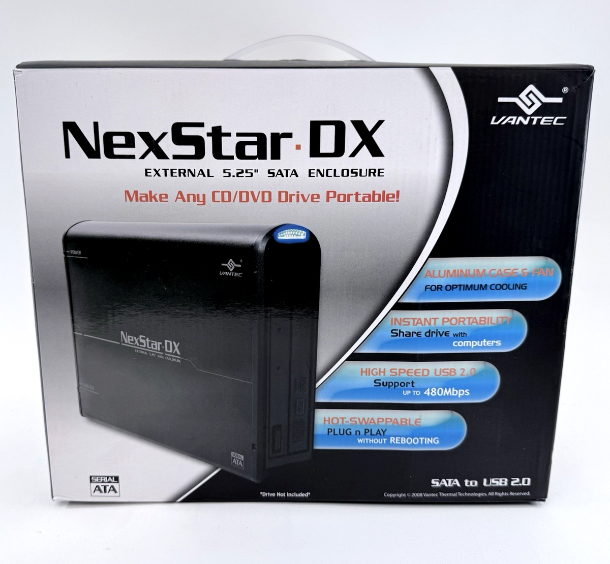 Vantec NexStar DX NST-530S2 External 5.25" USB 2.0 SATA Enclosure - New/Open Box
