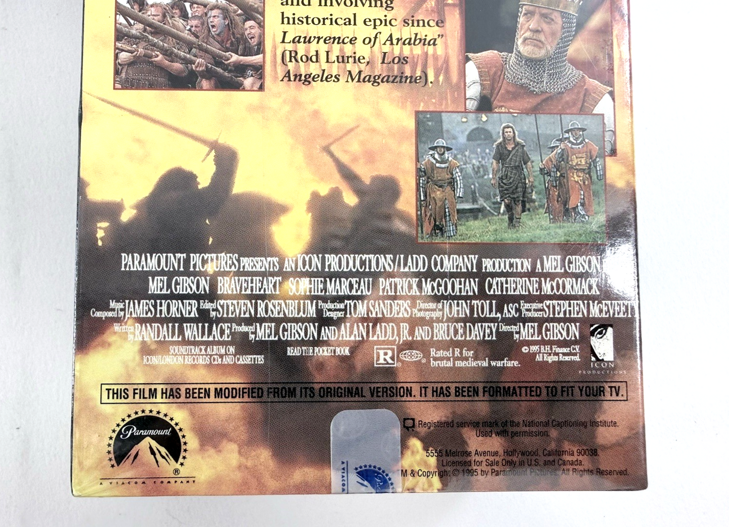Braveheart (VHS, 1995) New, Factory Sealed Two-VHS Set
