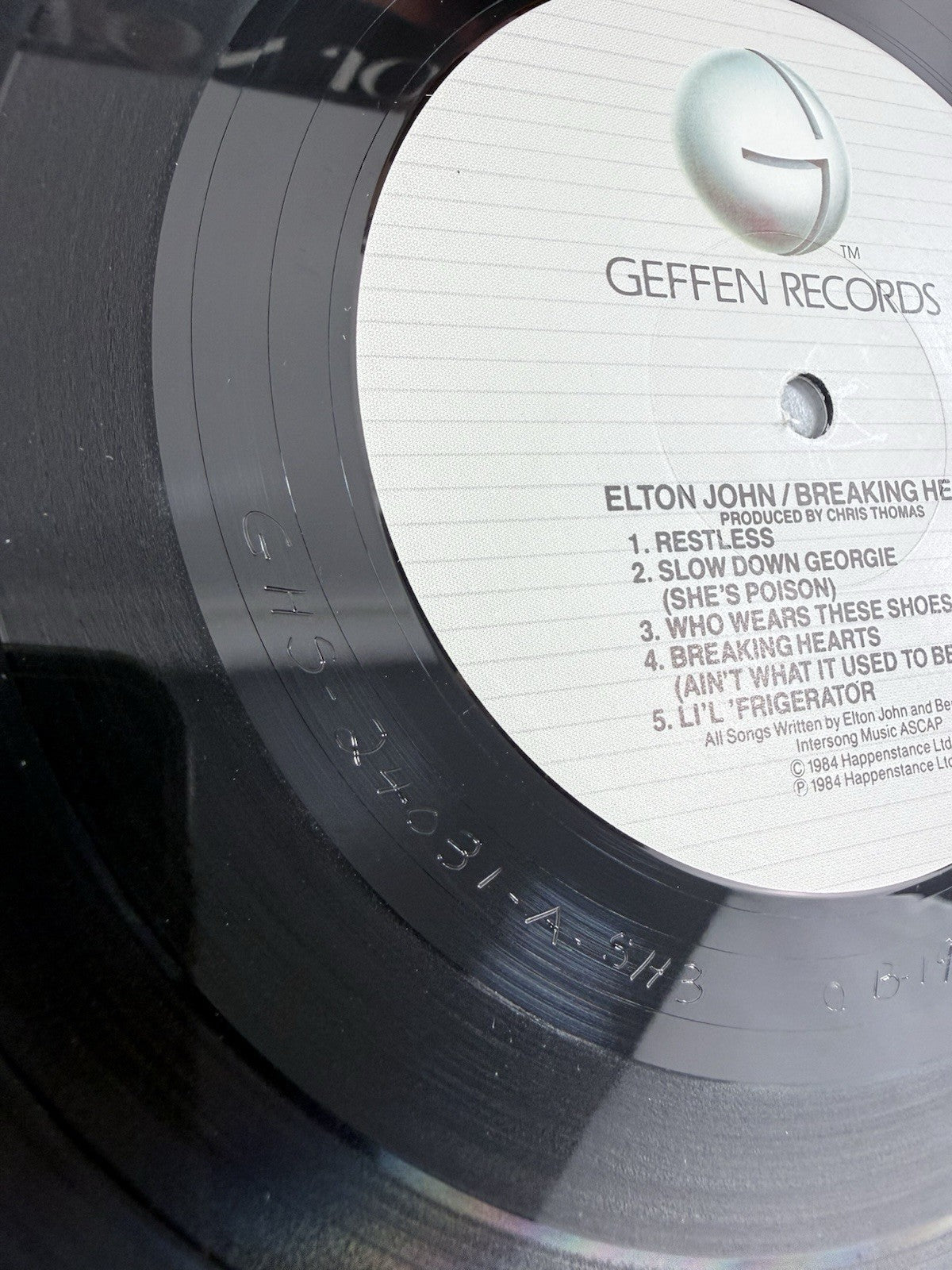 Elton John: Breaking Hearts GHS-24031 LP (Vinyl Record, 1984) Tested and Working
