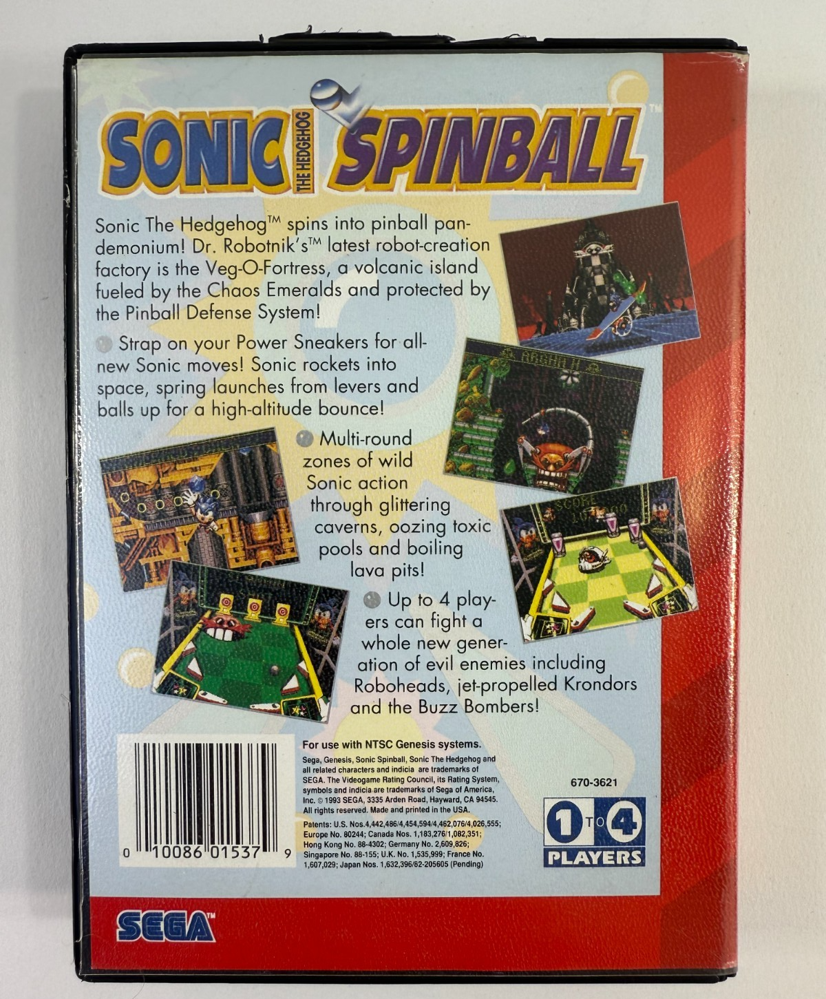 Sonic Spinball (Sega Genesis, 1993) Game and Case - Tested and Working