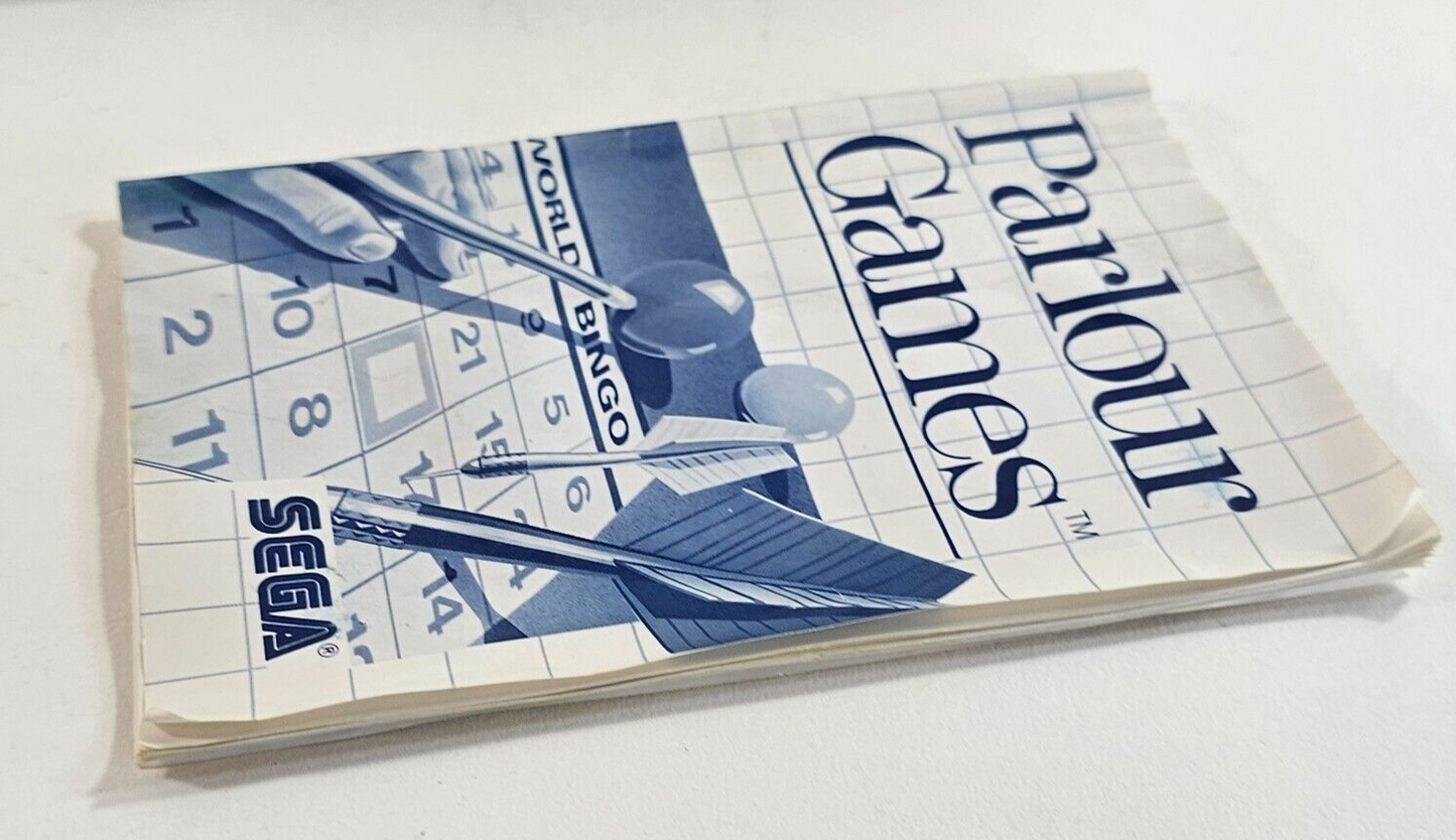 Parlour Games (Sega Master System, 1988) Game Case Manual - Tested and Working