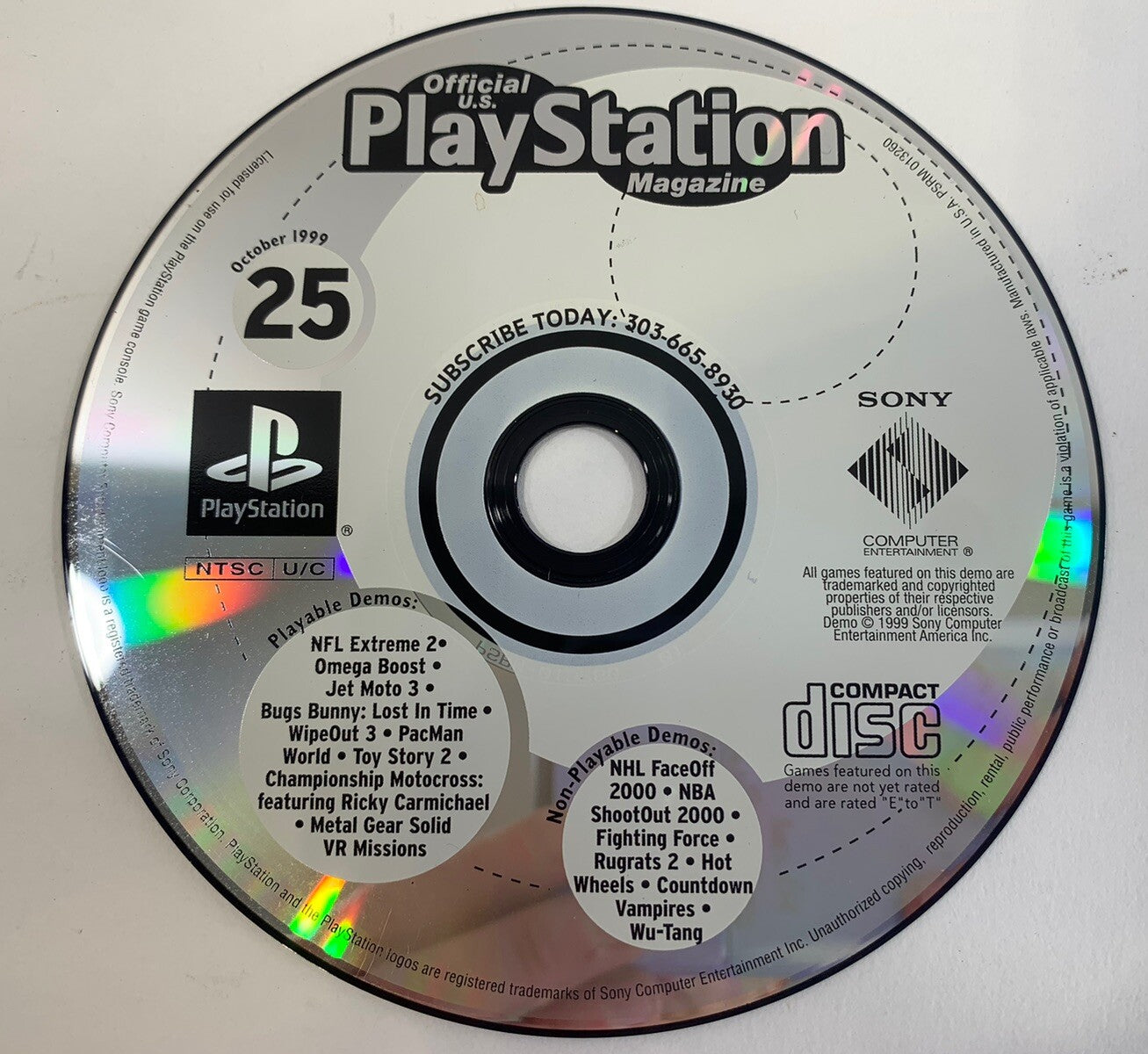 PlayStation Magazine Demo Disc 25 (PlayStation 1, 1999) Tested and Working