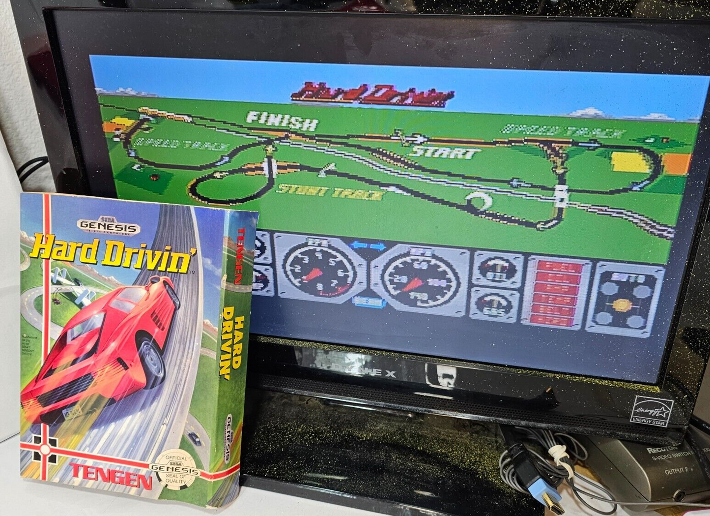 Hard Drivin' (Sega Genesis, 1991) - Game Case Manual Registration Card - Tested