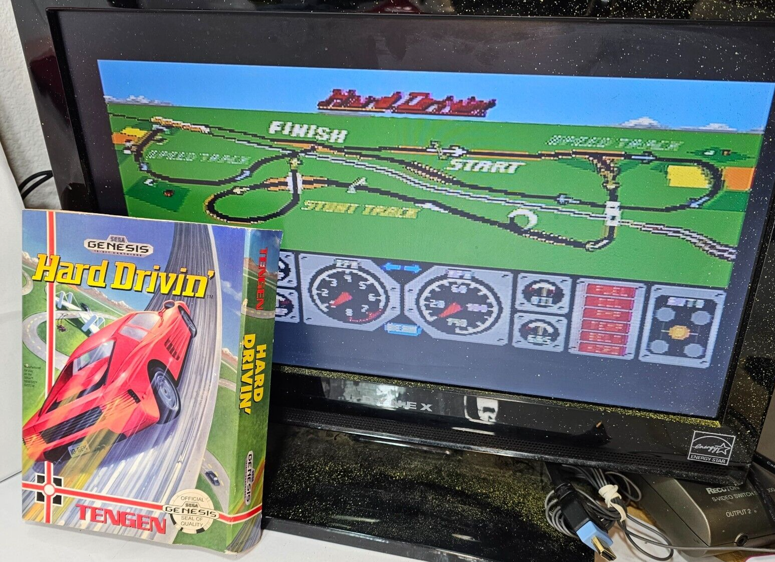 Hard Drivin' (Sega Genesis, 1991) - Game Case Manual Registration Card - Tested