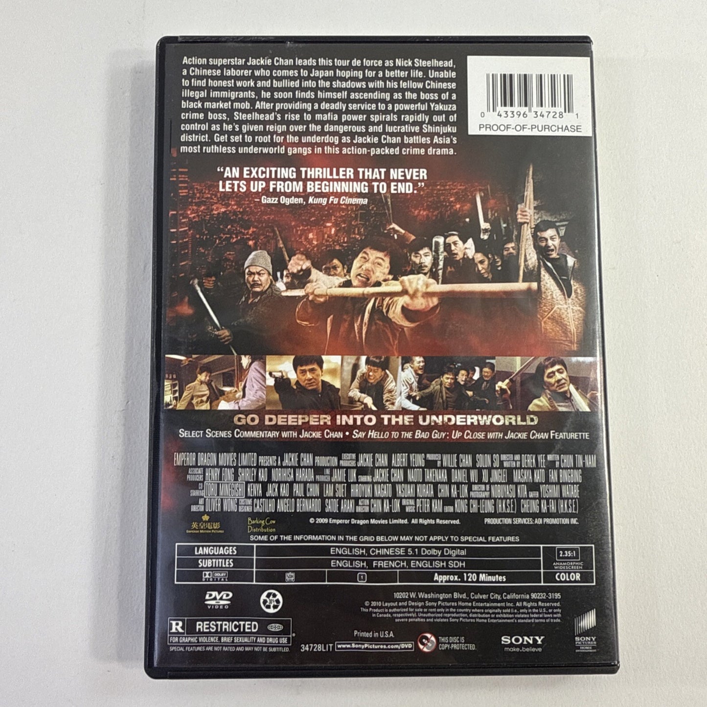 Shinjuku Incident (DVD, 2010) Jackie Chan - Tested and Working