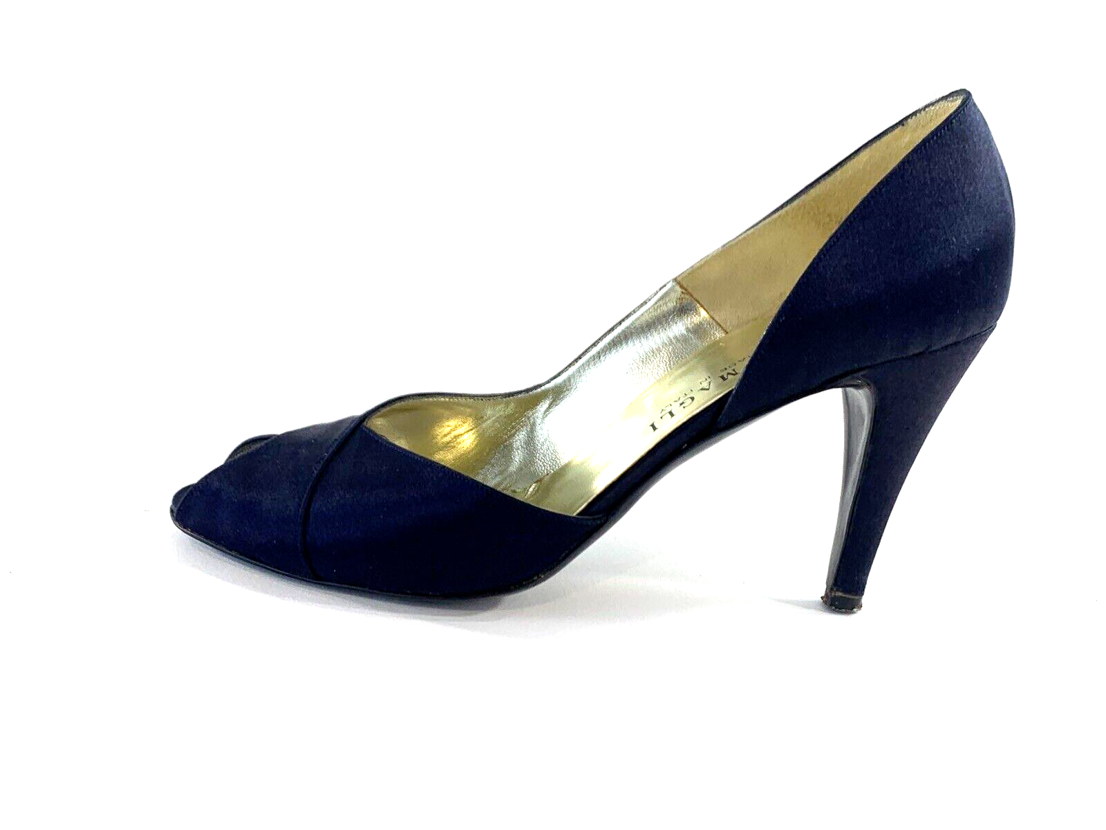 Bruno Magli Womens Navy Blue Leather Heels Pumps Shoes Size 7AAA
