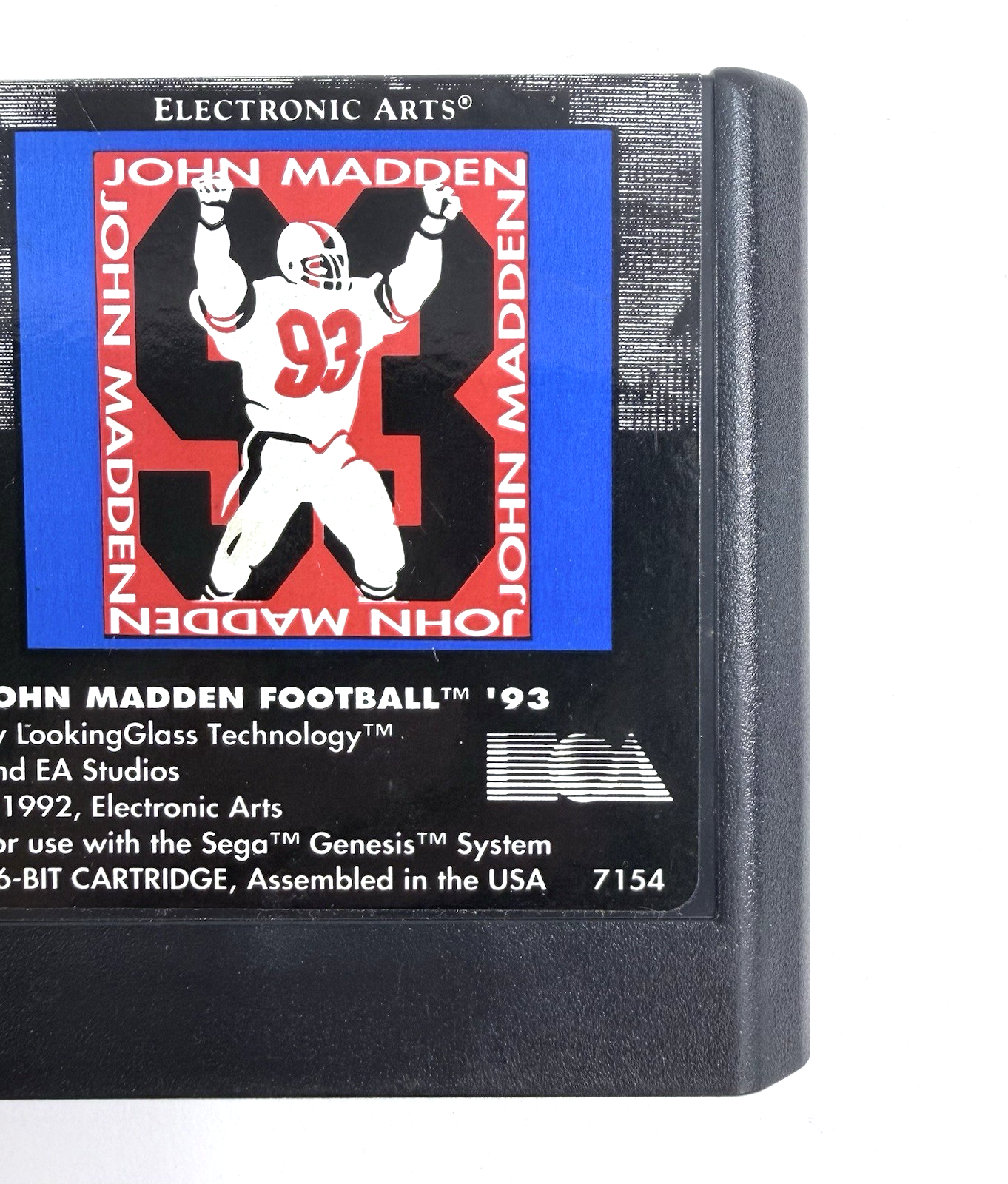 John Madden Football '93 (Sega Genesis, 1993) Game, Case, Registration, Insert
