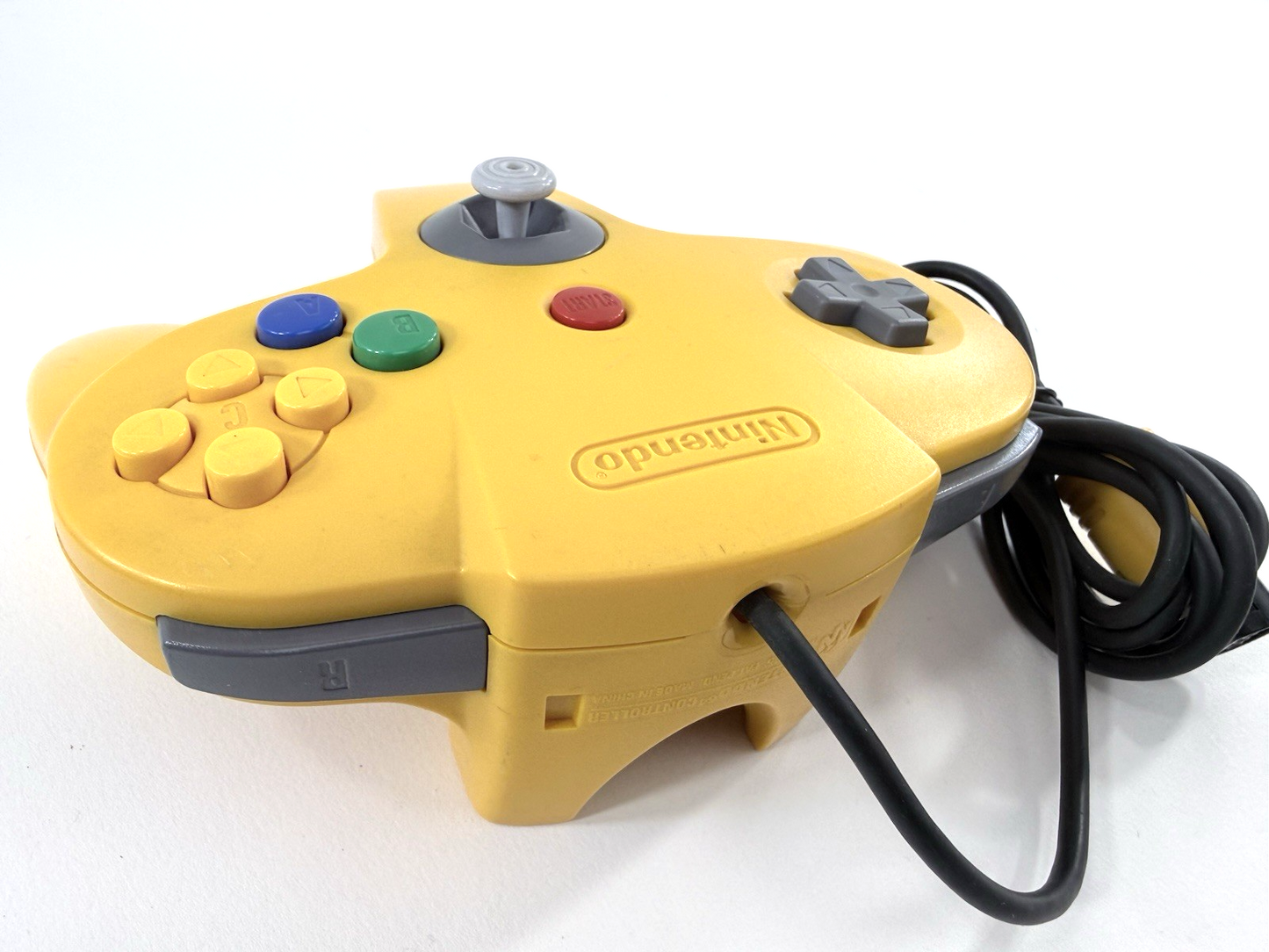 Nintendo 64 NUS-005 Solid Yellow Controller - Tested and Working