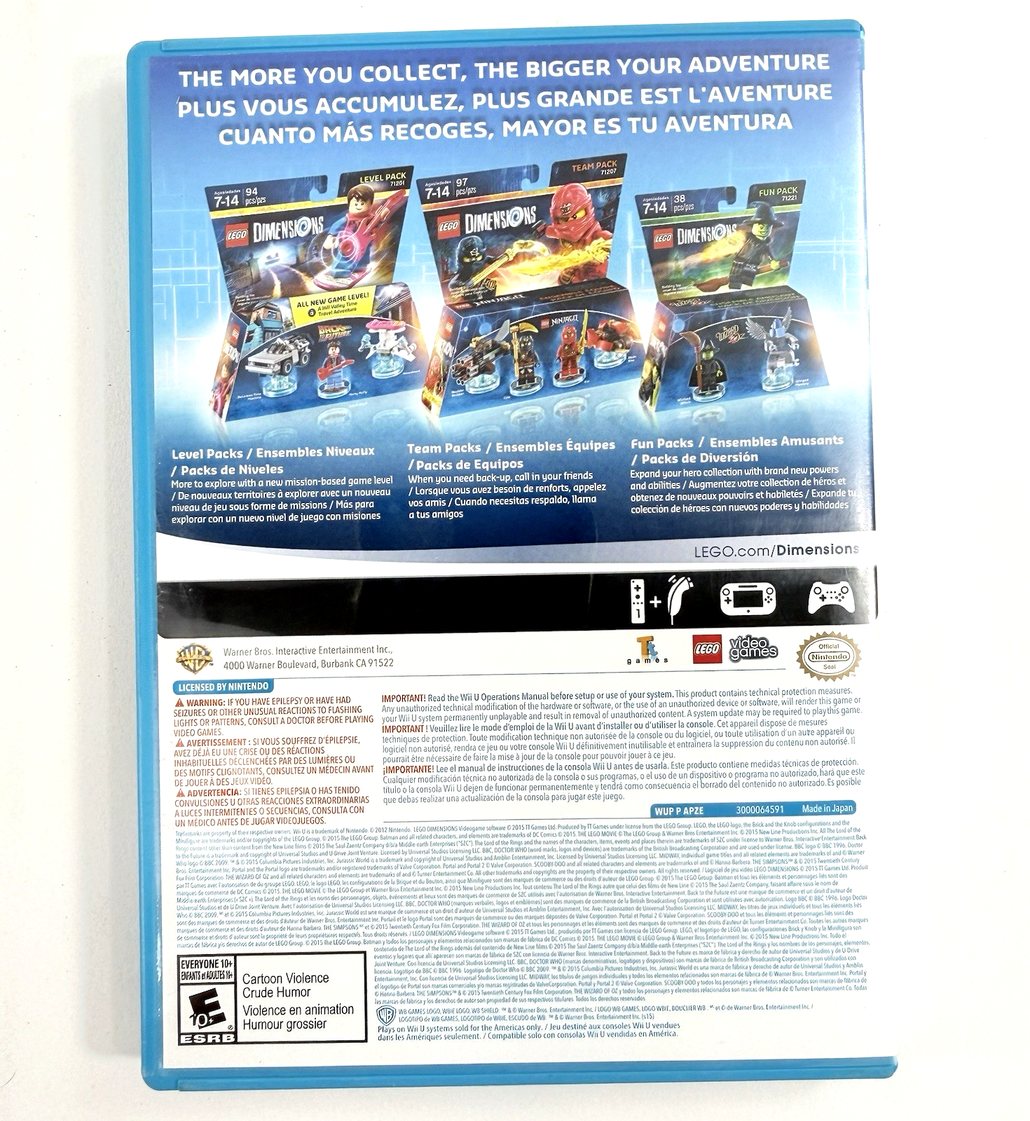 Lego Dimensions (Nintendo Wii U, 2015) Game and Case  - Tested And Working