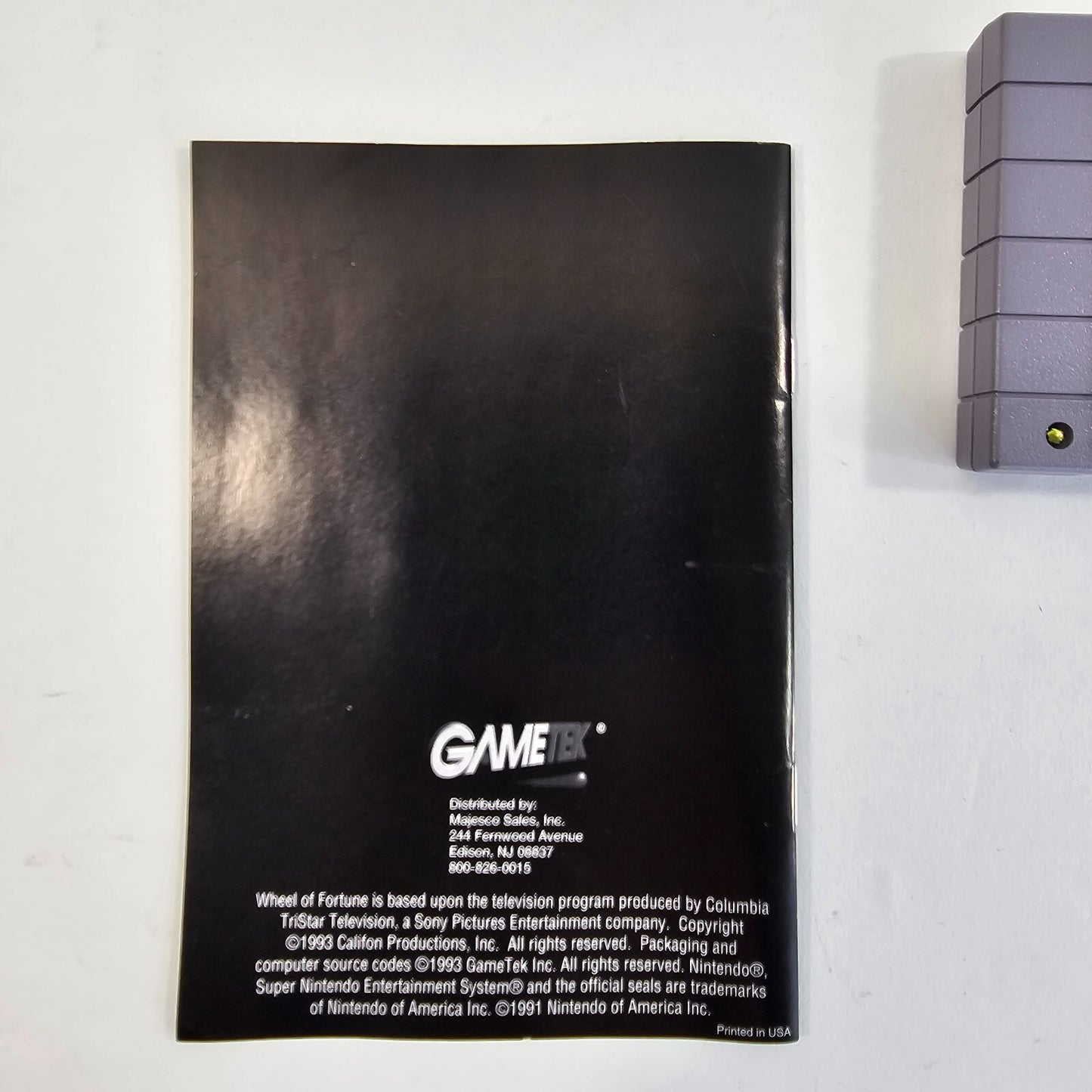 Wheel of Fortune Deluxe Edition (Super Nintendo, 1993) Game Box Manual Insert